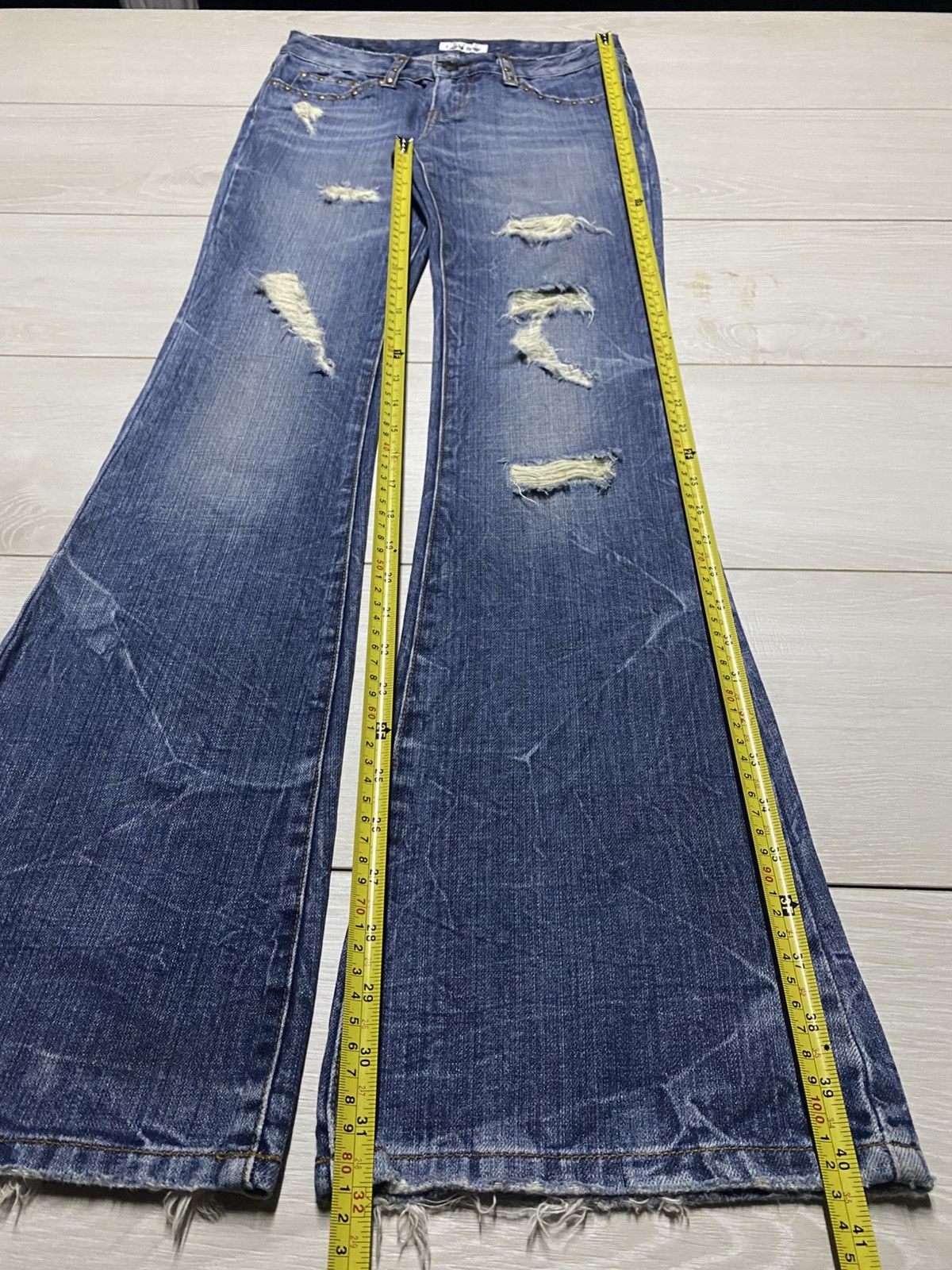 Tornado Mart Woman Layla Jean & Co Studded Y2K Flare Denim Size US 27 - 15 Thumbnail