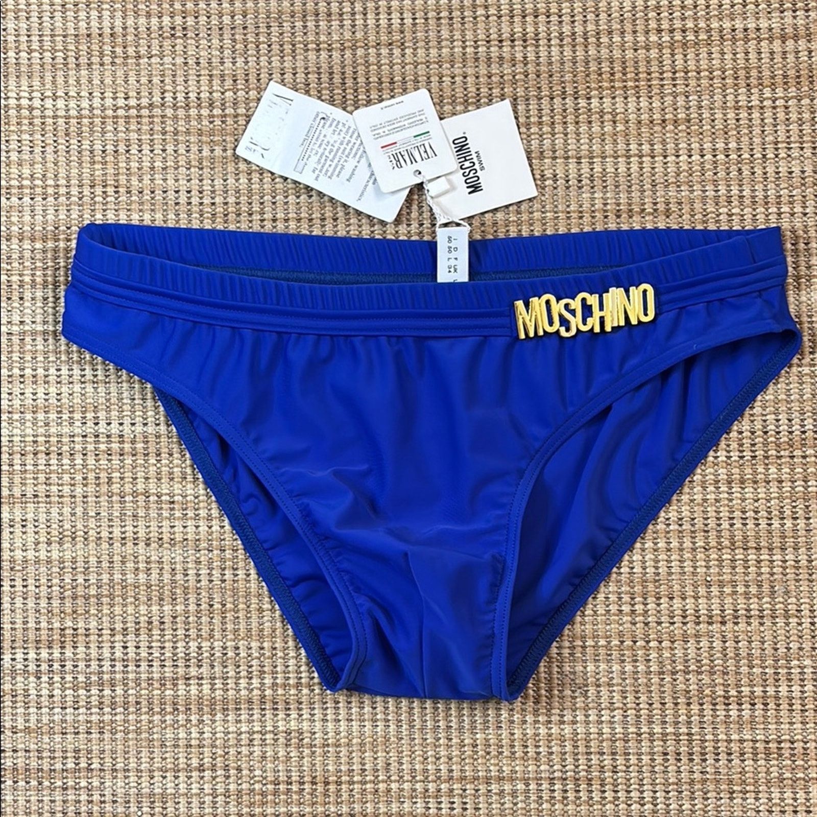 Moschino NWT Moschino Royal Blue Bikini Bottom with Gold Logo Size L Size ONE SIZE - 1 Thumbnail