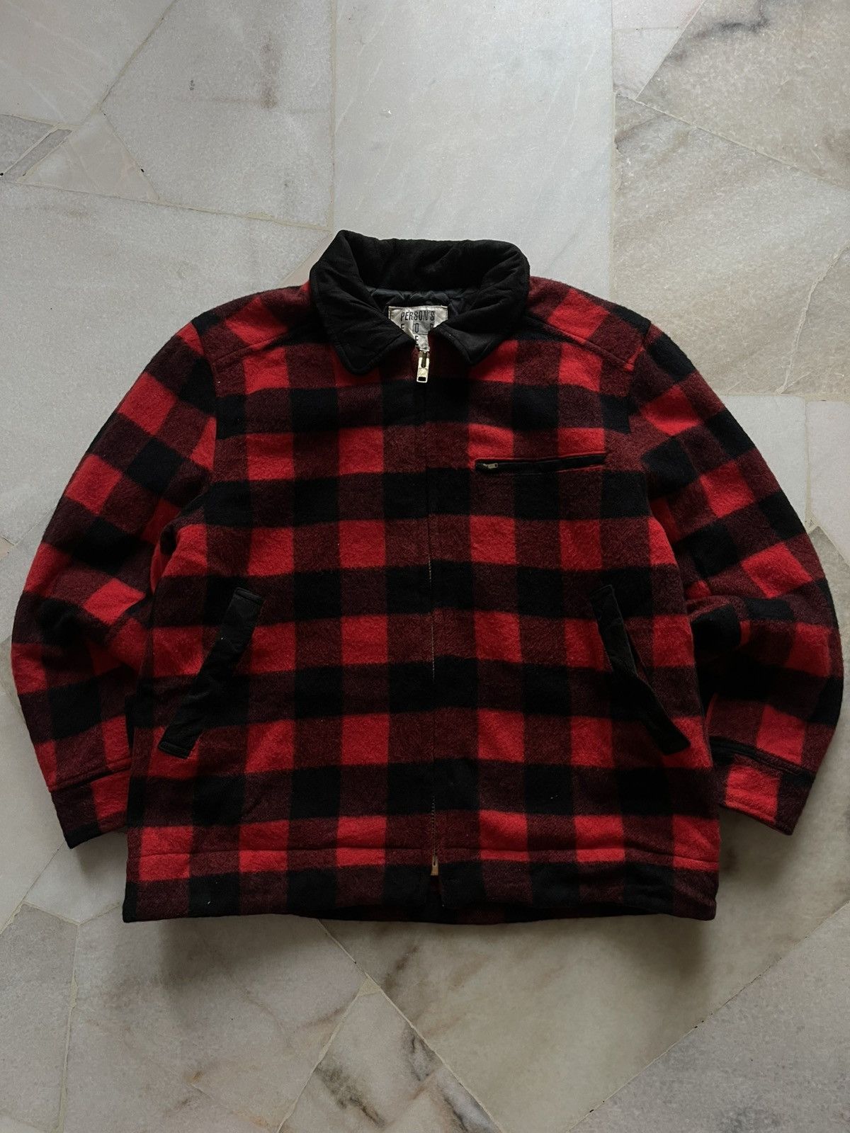 PERSON'S 80s Persons For Men Plaid Wool Destroit Style Jacket Size US L / EU 52-54 / 3 - 2 Thumbnail