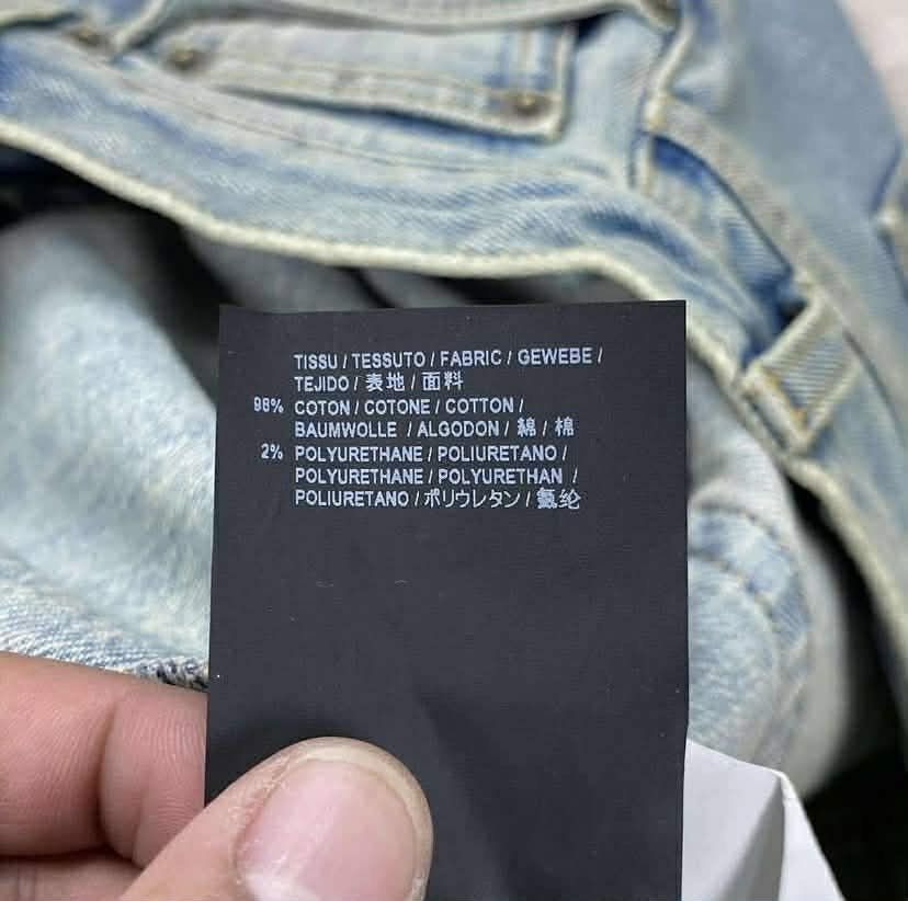Saint Laurent Paris Crash Denim Light Wash Jeans Size US 29 - 4 Thumbnail