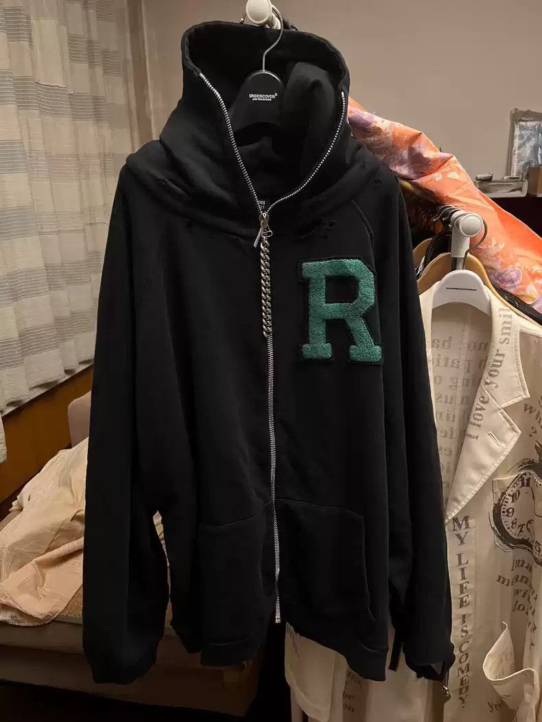 Raf Simons Raf Simons Flocking chain slogan zipper sweater-2505 Size US S / EU 44-46 / 1 - 1 Thumbnail