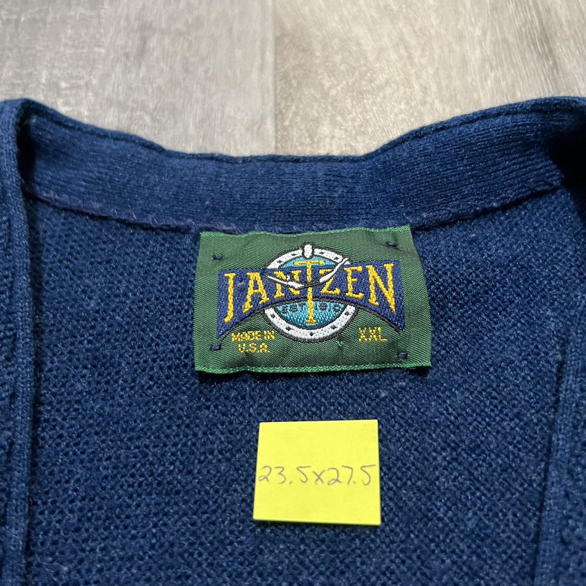 Jantzen × Vintage VTG Jantzen Dark Blue Knit Geek Grandpa Cardigan Sweater Size US XXL / EU 58 / 5 - 4 Thumbnail