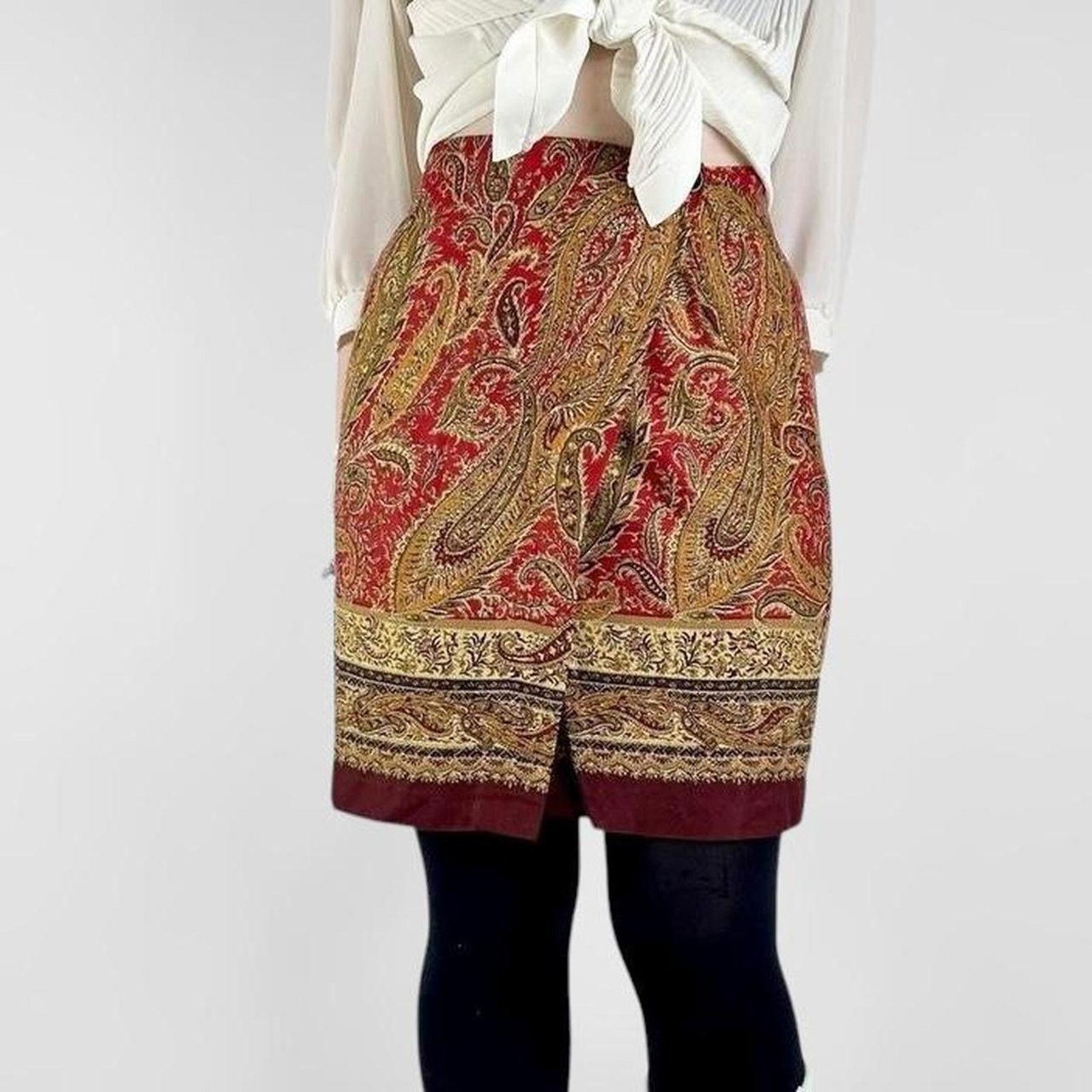 Other 90s vintage paisley whimsygoth mini skirt Size 27" / US 4 / IT 40 - 1 Thumbnail