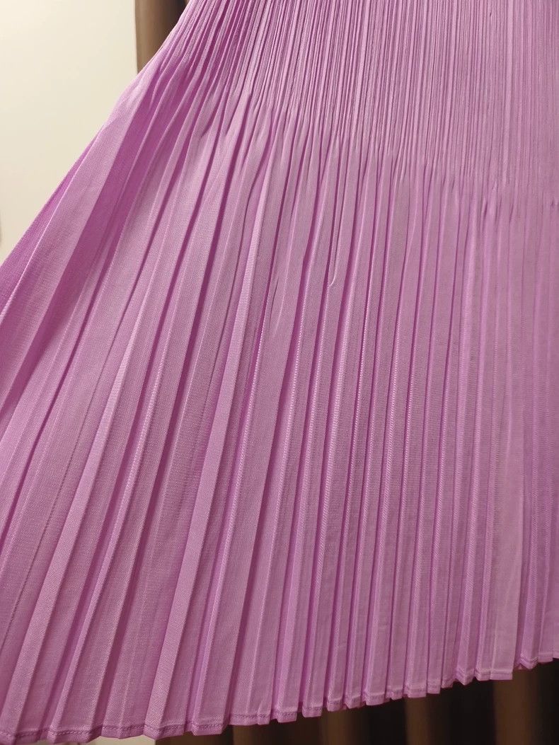 Issey Miyake Issey Miyake size:3 Pink pleated skirt Size 31" - 2 Thumbnail