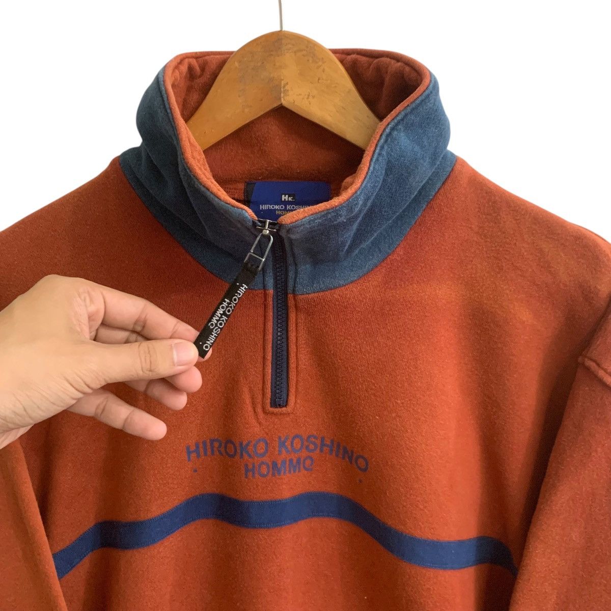 Japanese Brand × Vintage Vintage Hiroko Japanese Brand Half Zip Jumper Sweatshirt Size US L / EU 52-54 / 3 - 2 Thumbnail