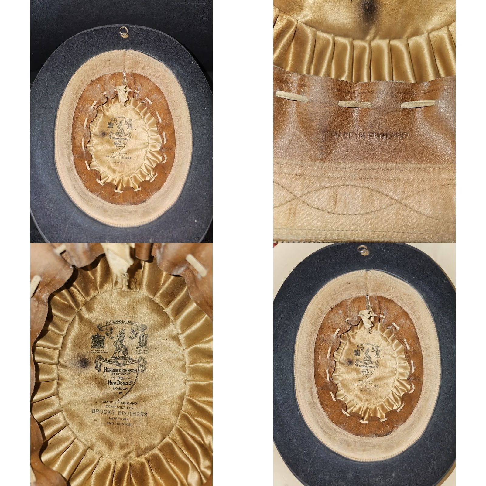 Brooks VINTAGE Herbert Johnson Derby Hat Exclusively for Brooks Bros. Size 7 Black 1900s Size ONE SIZE - 9 Thumbnail
