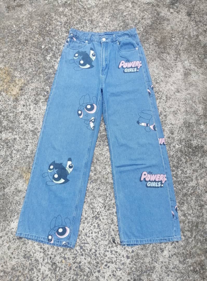 Cartoon Network H&M X Cartoon Network Power Puff Girls Denim Jeans Size 29" - 1 Thumbnail