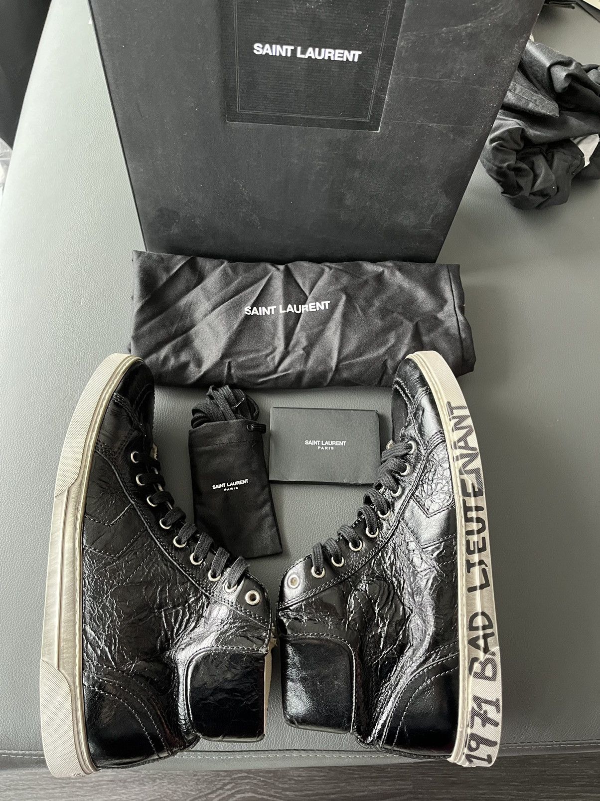 Saint Laurent Paris Super Rare Distressed Washed Saint Laurent Sneaker by Hedi Size US 9.5 / EU 42-43 - 2 Thumbnail