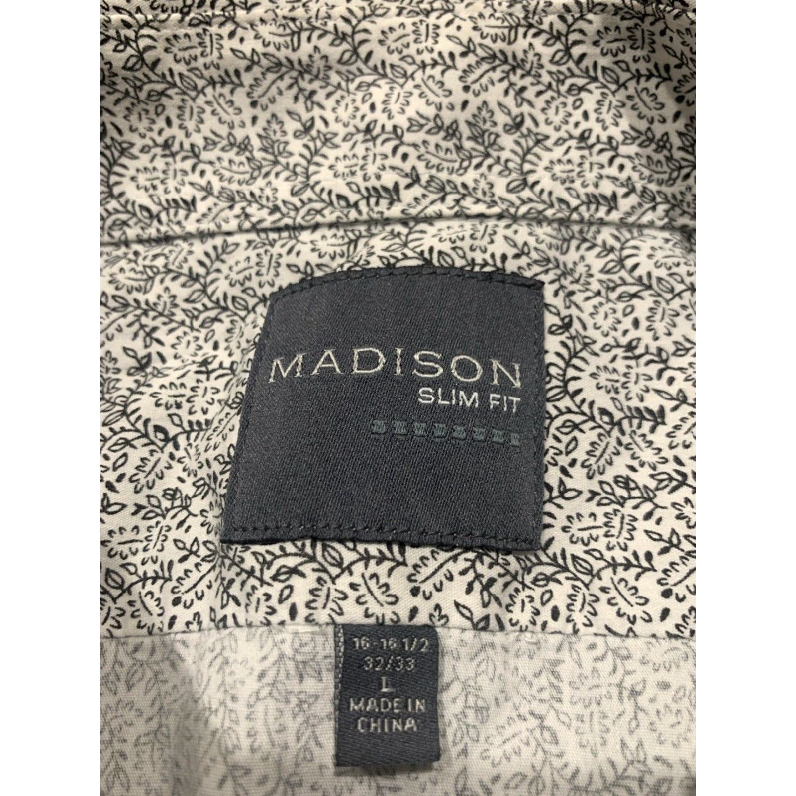 Madison MADISON Slim Fit Button Down Shirt Mens Medium 16.5 Multicolor Long Sleeve Size US L / EU 52-54 / 3 - 7 Thumbnail