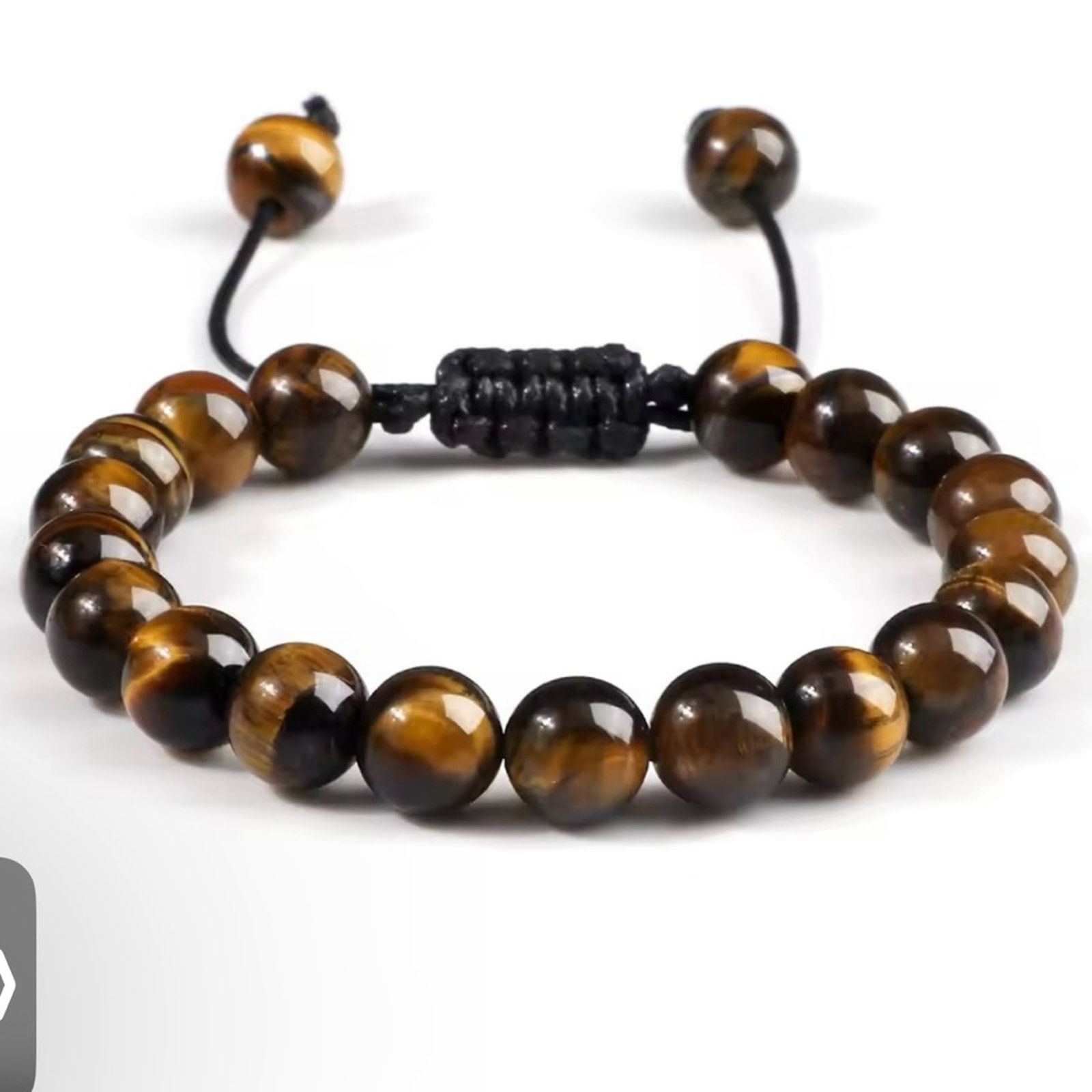 Other 8mm Tiger Eye Stone Beads Bracelet Adjustable Braided Rope Size ONE SIZE - 2 Thumbnail
