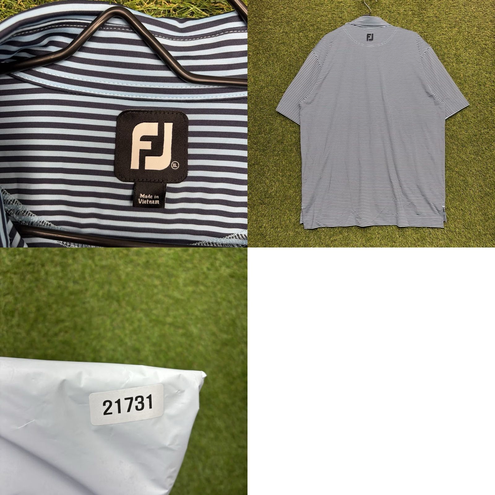 Footjoy Footjoy Polo Shirt Mens XL Striped Blue Polyester Blend Polo Short Sleeve Regular Fit Casual Golf Shirt Size US XL / EU 56 / 4 - 8 Thumbnail