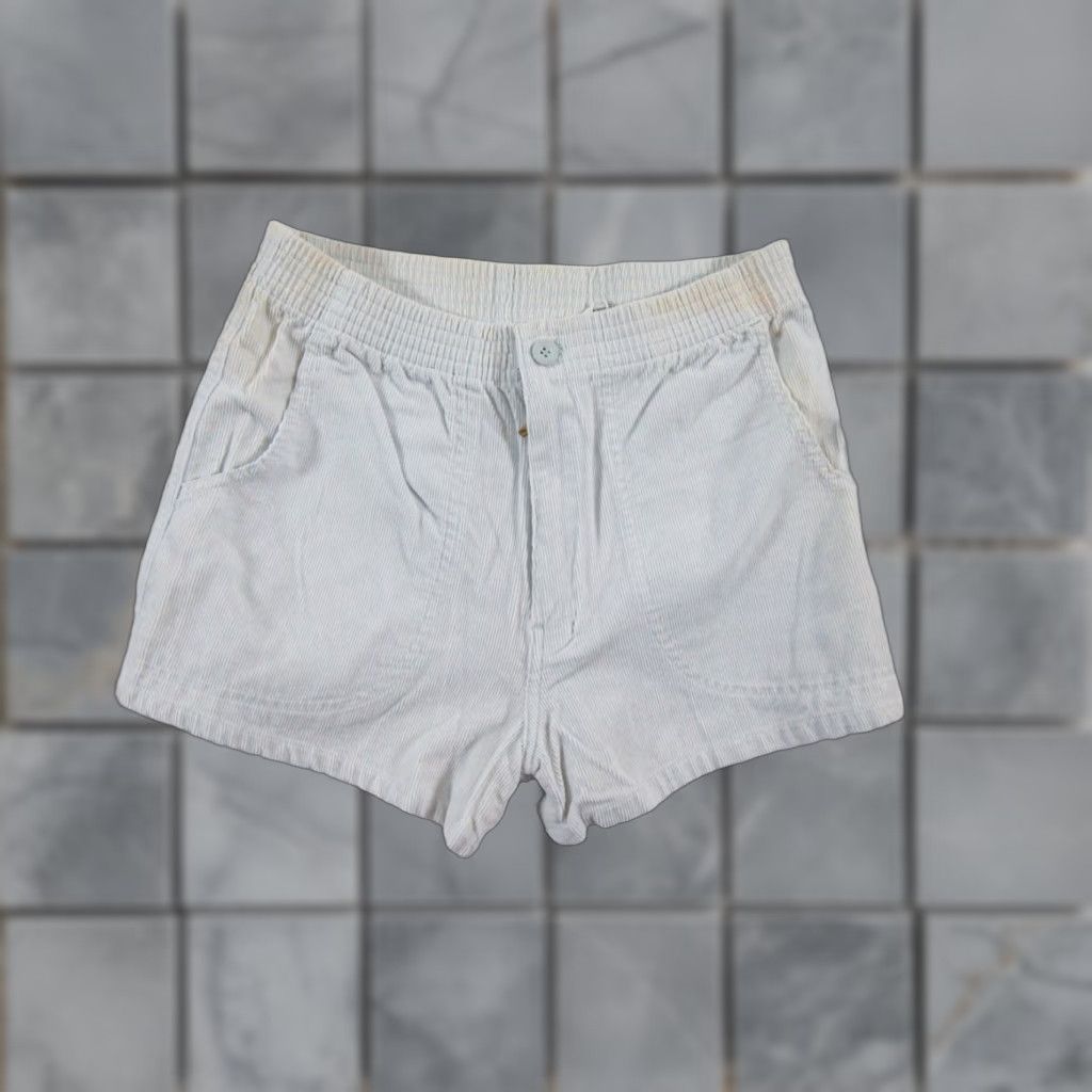 Vintage VINTAGE Grapevines Men's Chino Shorts 3" Cotton Corduroy Blue 70s 80s Casual Mens Small Size US 29 - 1 Thumbnail