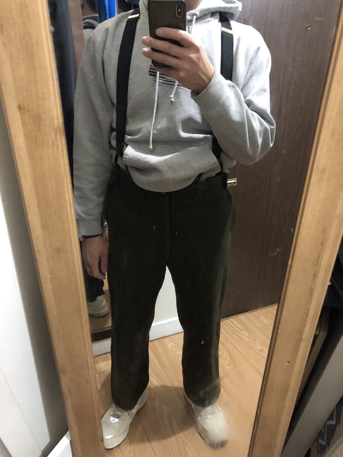 Japanese Brand × Vintage Wool 80s suspenders pants olive 31x28 Size US 30 / EU 46 - 19 Thumbnail