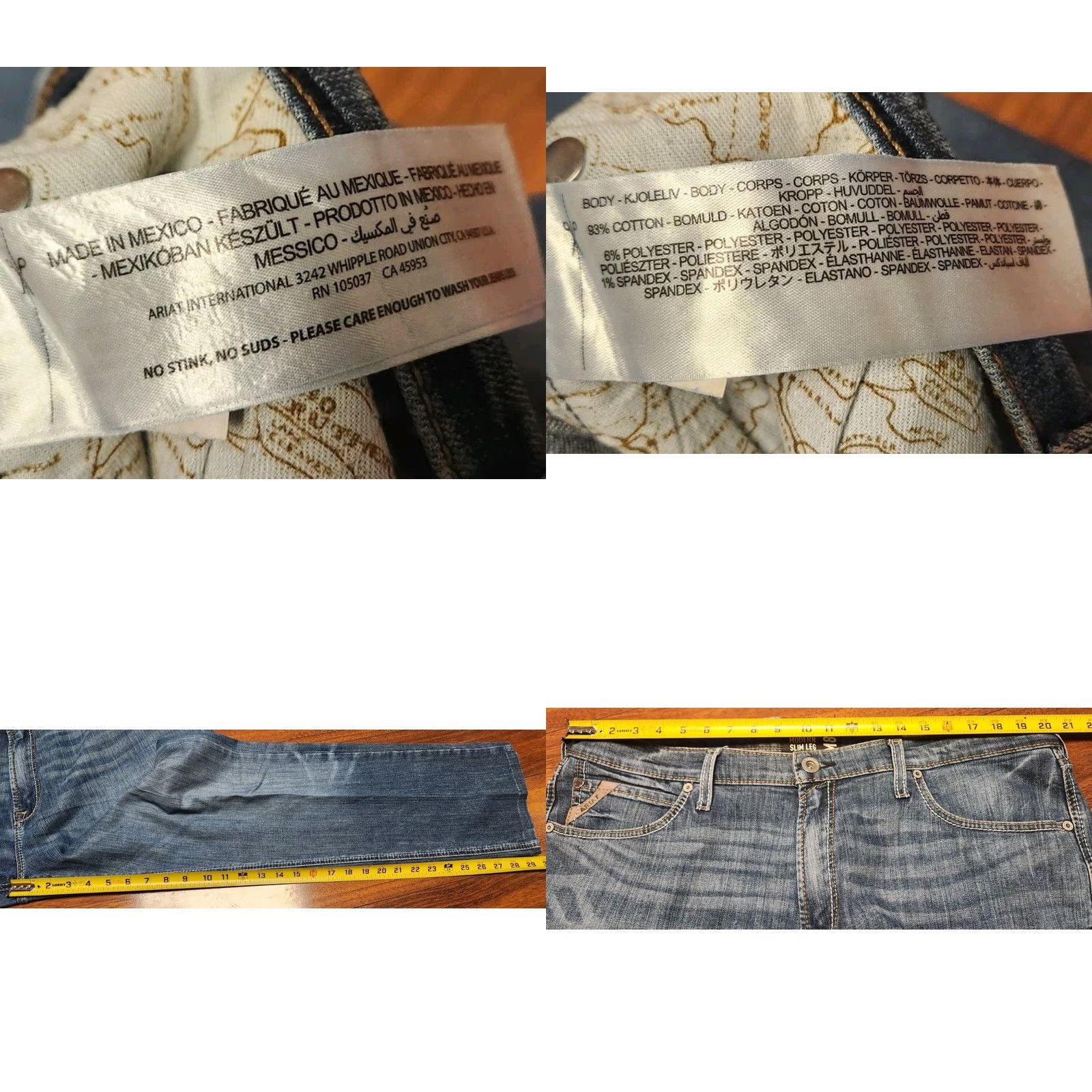 Ariat ARIAT Jeans Men Slim 40x29.5 Blue M8 Benton Modern Denim Pants 10037963 Size US 40 / EU 56 - 8 Thumbnail