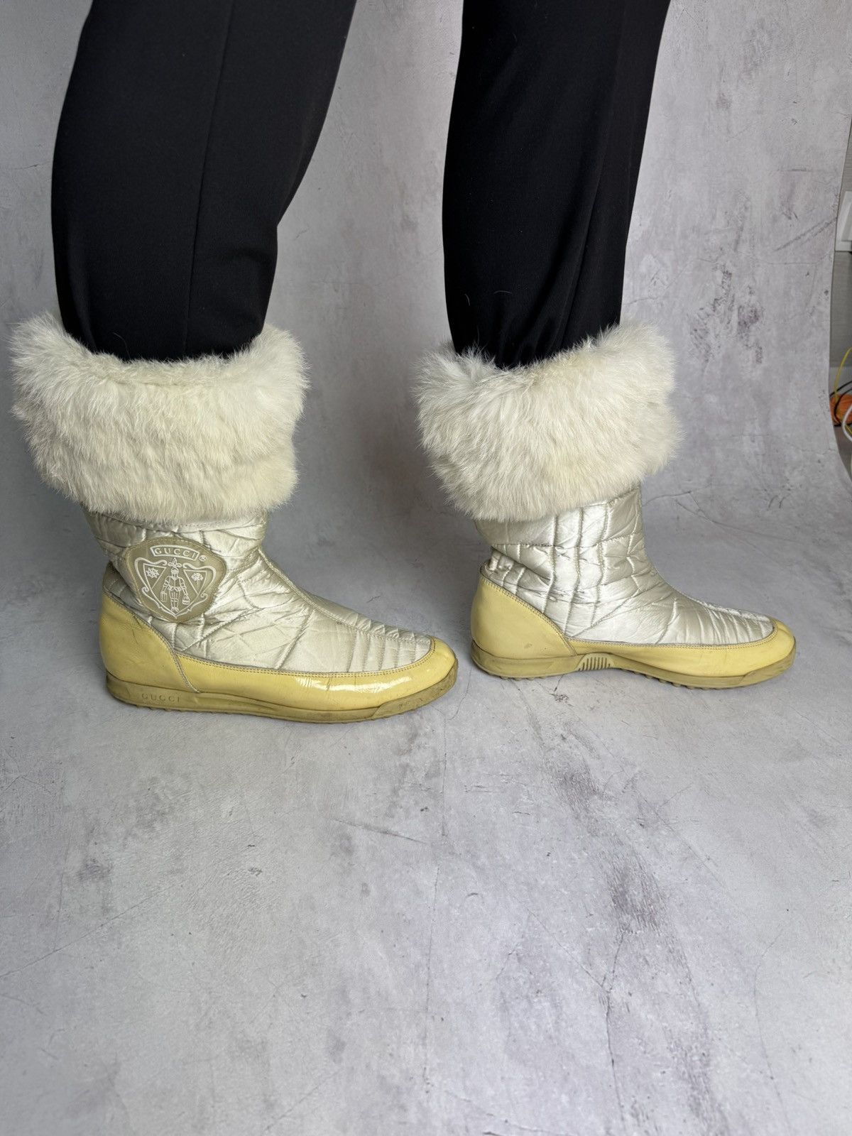 Gucci Gucci Fur Trim Quilted Winter Boots Wide Relaxed Fit Size US 10.5 / IT 40.5 - 19 Thumbnail