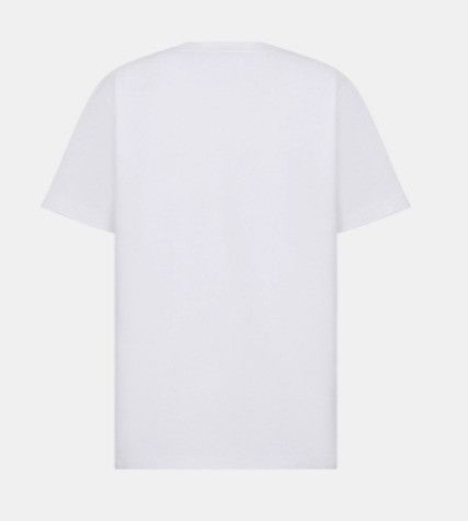 Dior o1w1db10924 Interlaced Relaxed-Fit T-Shirt in White Size US M / EU 48-50 / 2 - 2 Thumbnail