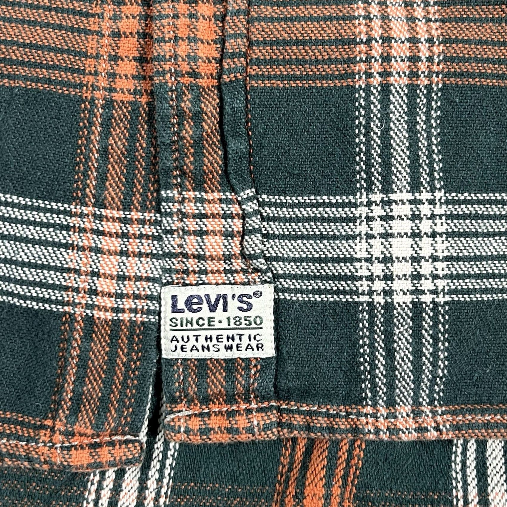 Levi's VINTAGE Levi’s Plaid Flannel Shirt L Men 90s Green Orange Baggy Button-Up Long Sleeve Size US L / EU 52-54 / 3 - 7 Thumbnail