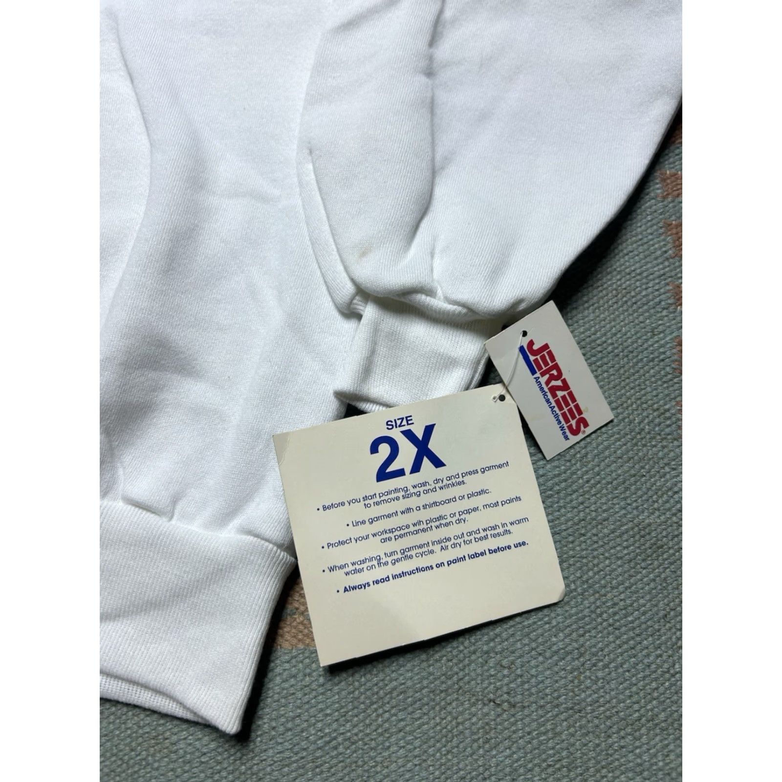 Jerzees VINTAGE 80s Jerzees Russell Sweatshirt Crewneck White Deadstock NWT XXL Men Pullover Size US XXL / EU 58 / 5 - 4 Thumbnail