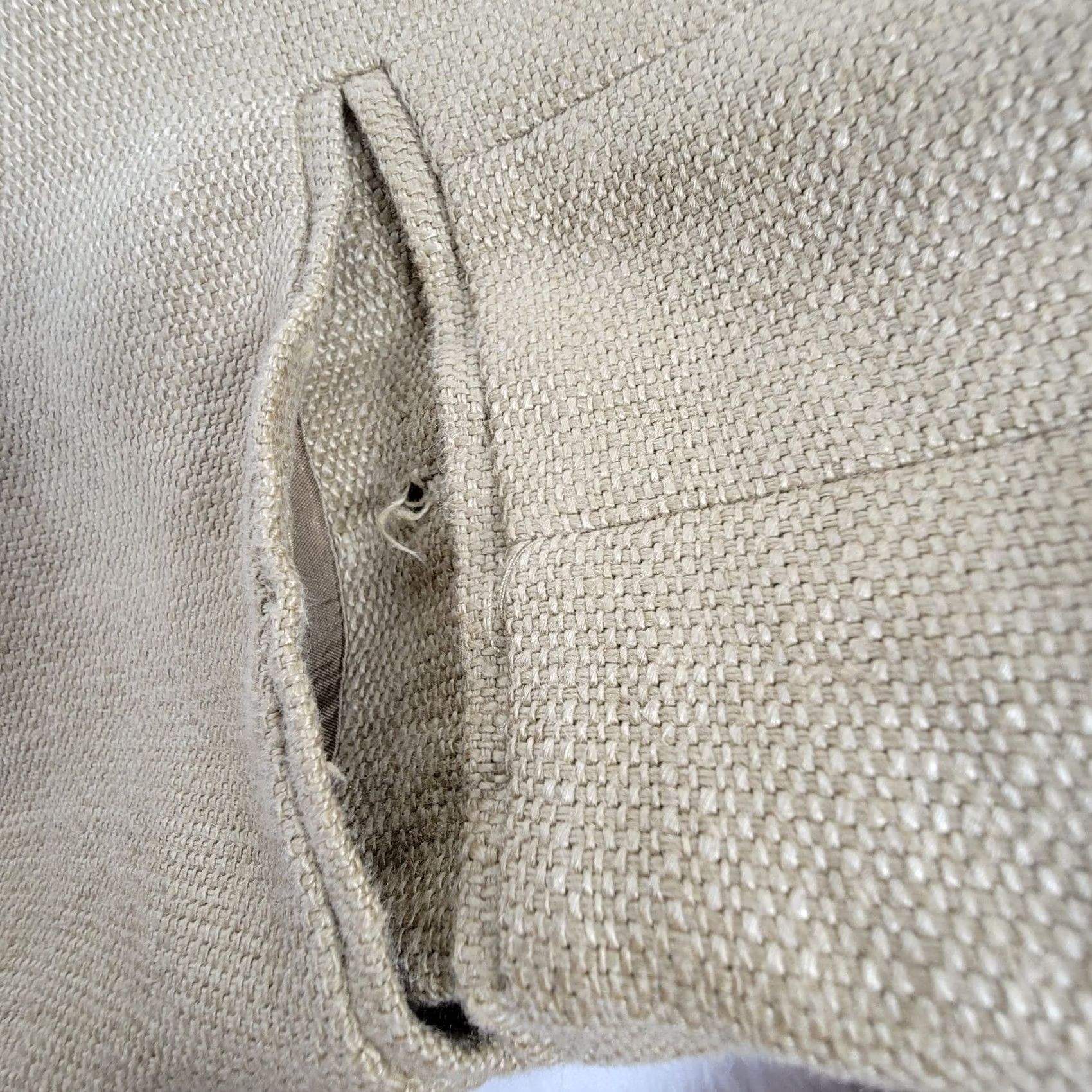 Ralph Lauren VINTAGE Lauren Ralph Lauren Blazer Shirt 10 Khaki Tan 90s Preppy Women’s Vintage 100% Linen Button Front Long Sleeve Mid-Length Lined Size L / US 10 / IT 46 - 5 Thumbnail