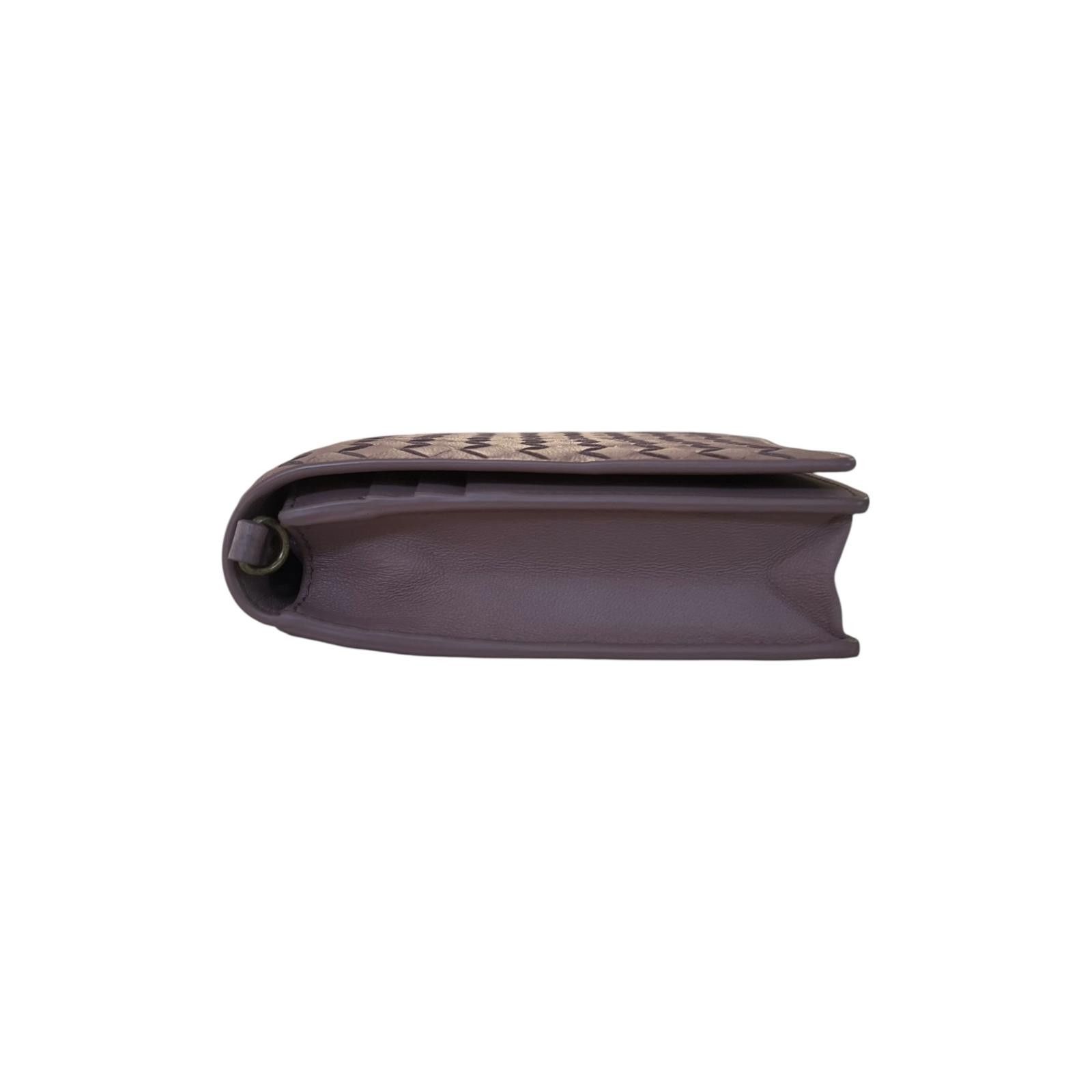 Bottega Veneta Bottega Veneta Intrecciato Chain Wallet Clutch Lavender Grey Size ONE SIZE - 10 Thumbnail