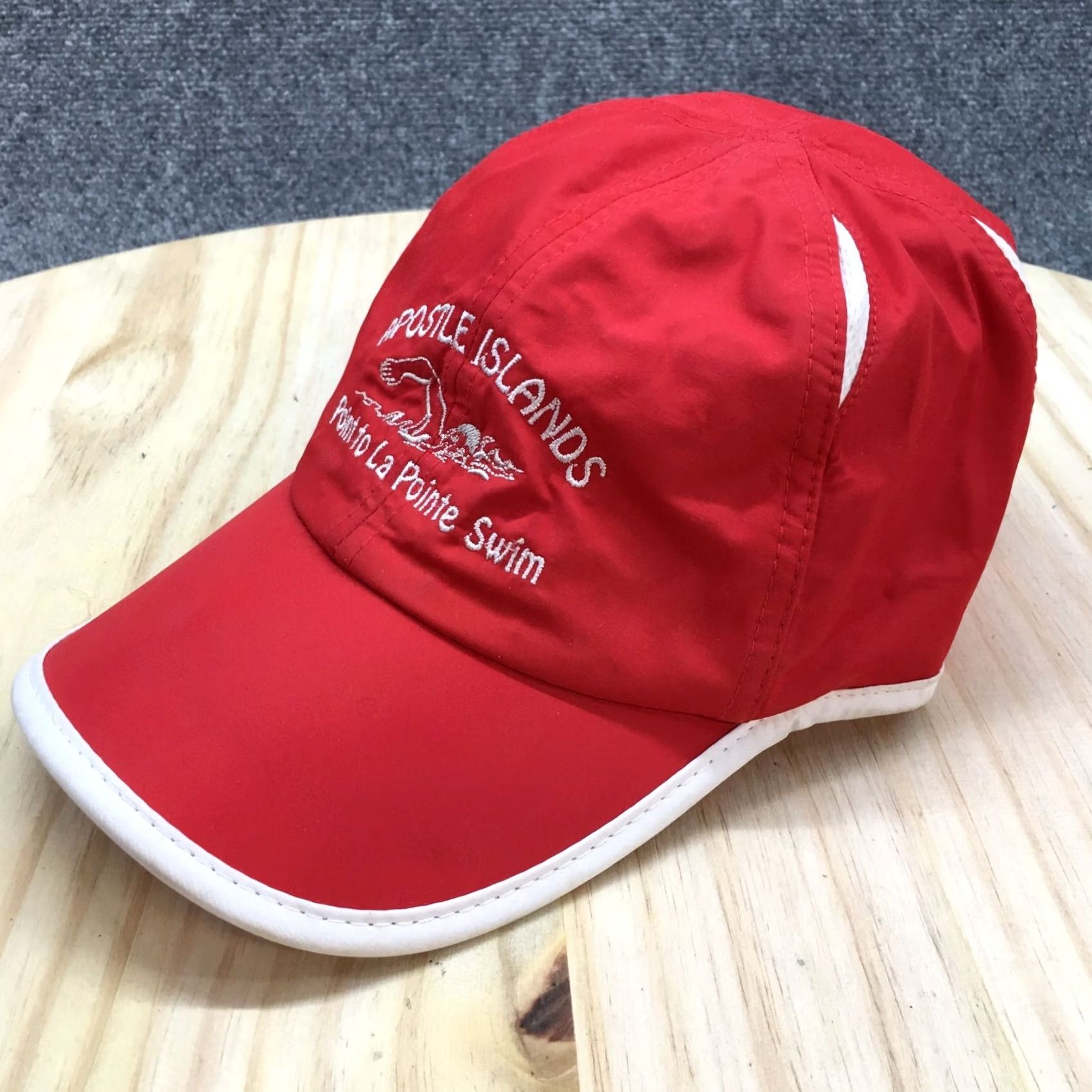 Vintage Apostle Island Baseball Cap Hat Mens Red White One Size Performance Headwear Size ONE SIZE - 2 Thumbnail