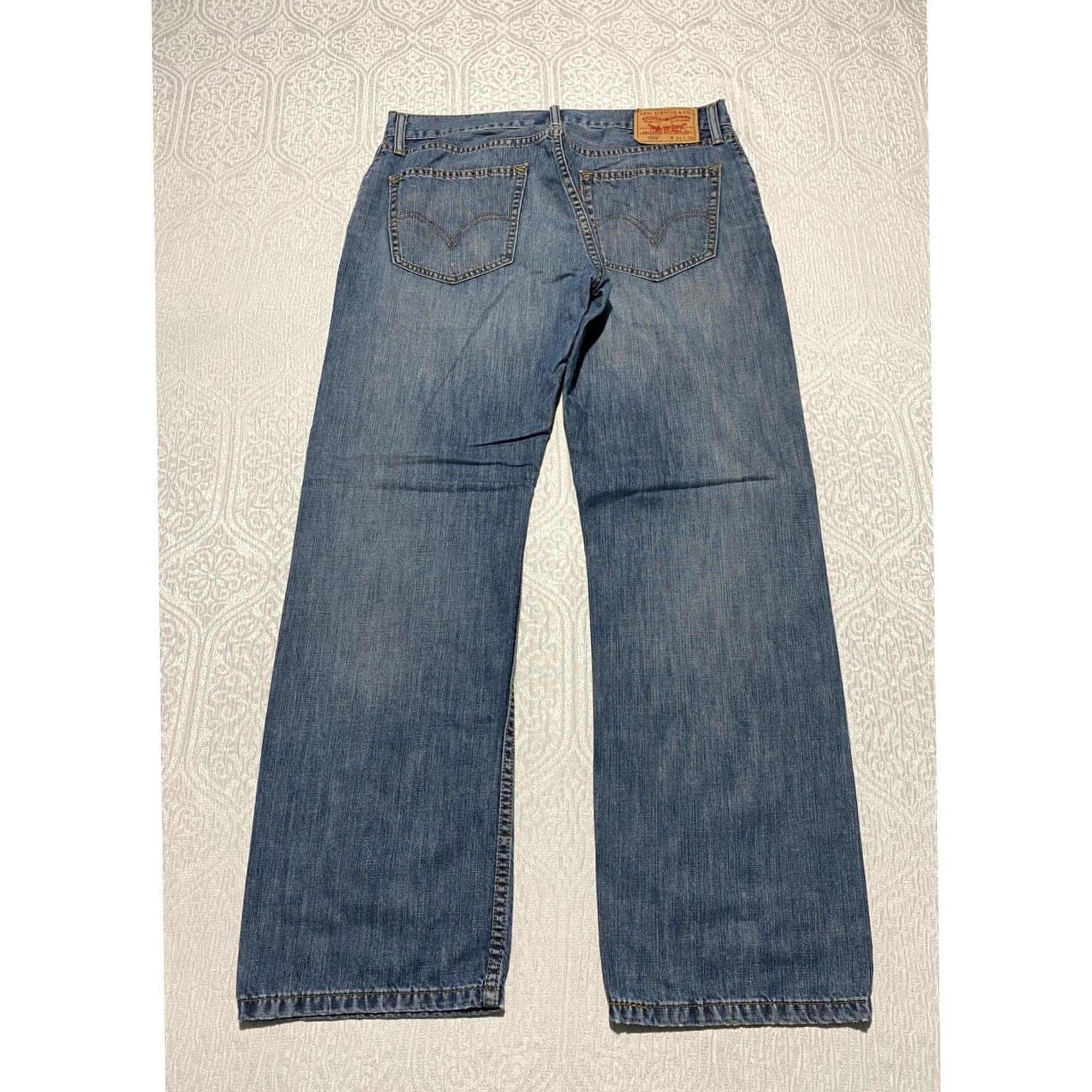 Levi's Levi's 505 Straight Fit Jeans 34x30 Blue Denim Pants Size US 34 / EU 50 - 2 Thumbnail