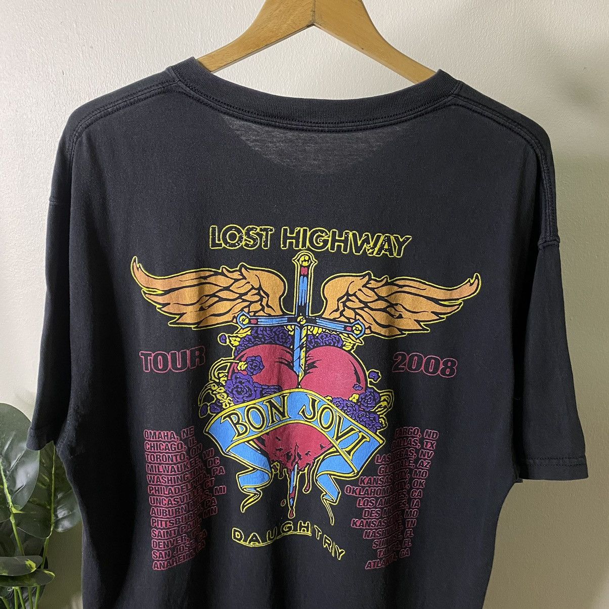 Band Tees × Vintage Vintage 2008 Bon Jovi The Lost Highway Album Tour Tee Size US XL / EU 56 / 4 - 6 Thumbnail