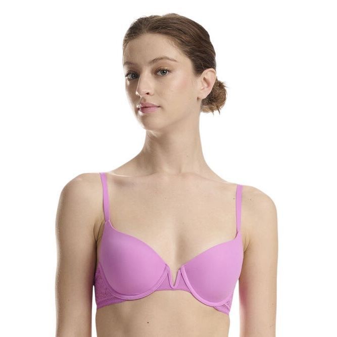 Wolford NWT Wolford Straight Laced Demi Cup Bra 75B 34B Orchid Size ONE SIZE - 3 Thumbnail