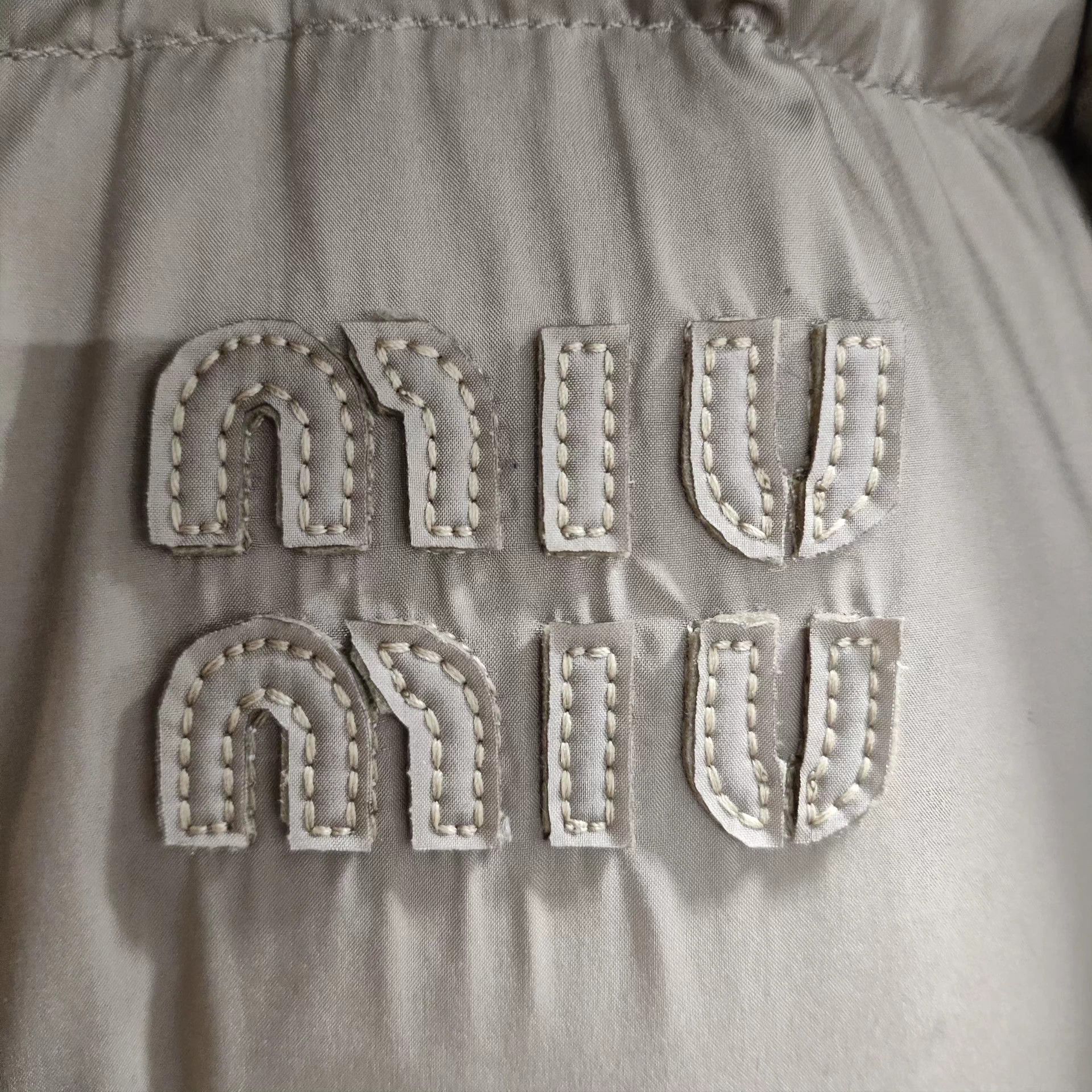 Miu Miu MIU MIU Khaki Brown Embroidered Logo Puffer Jacket Size XS / US 0-2 / IT 36-38 - 4 Thumbnail