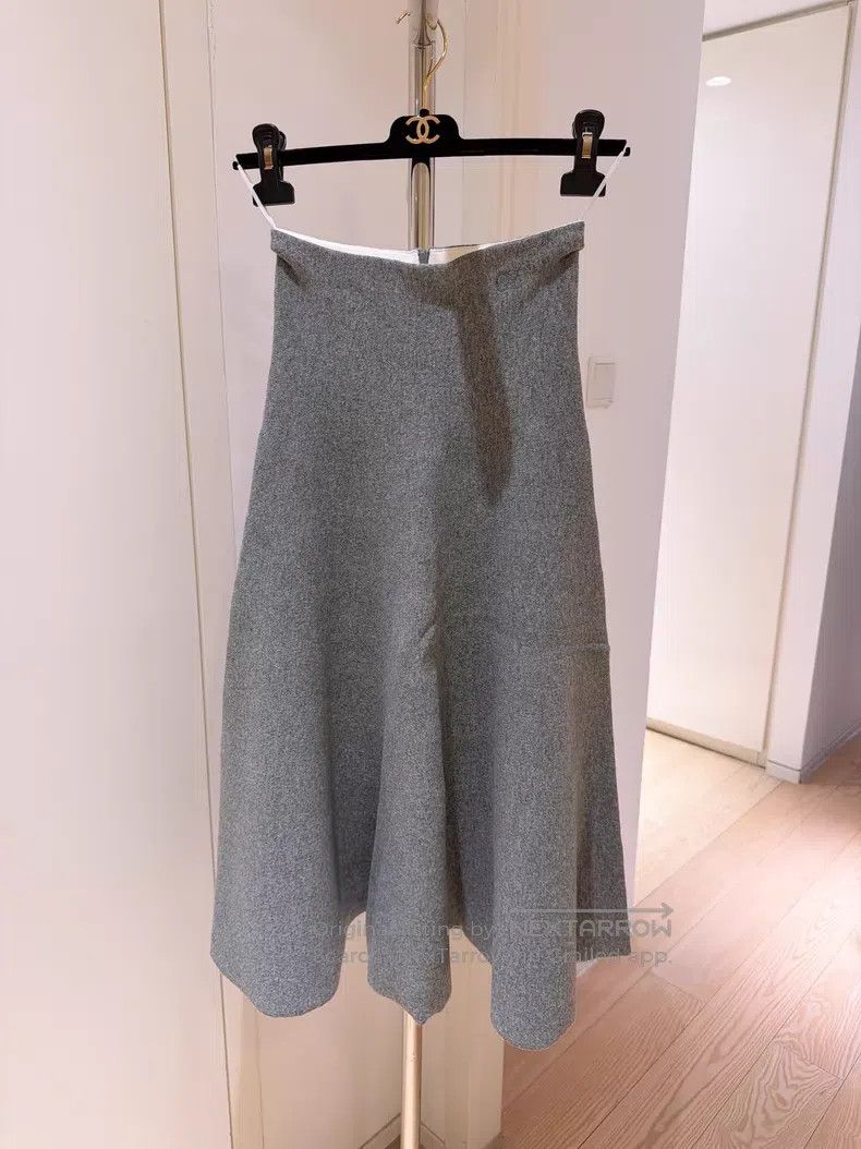 Valentino Valentino Logo embroidery Grey umbrella knit skirt Size S / US 4 / IT 40 - 1 Thumbnail