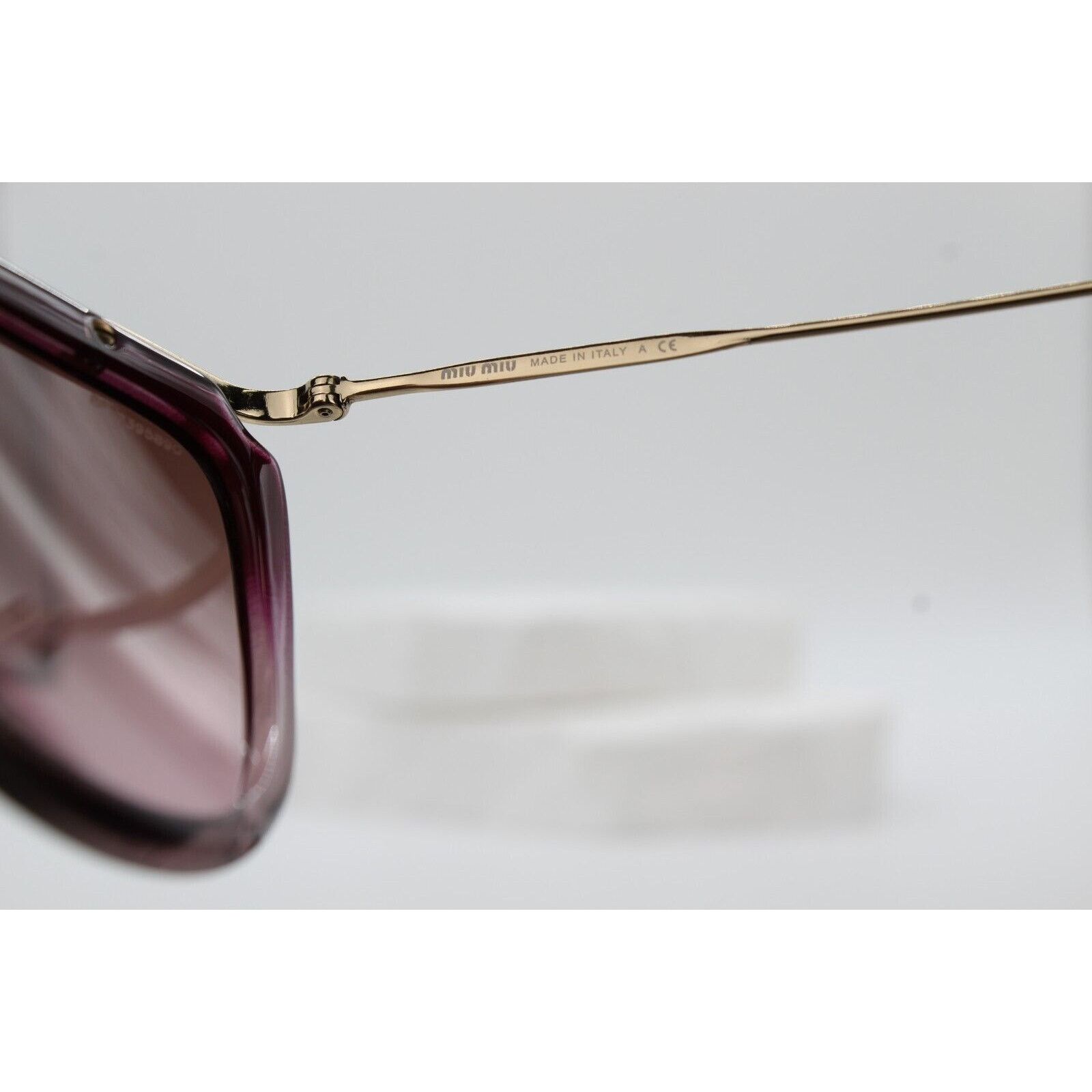 Miu Miu Miu Miu SMU 51P 2 Cat-Eye Sunglasses - Burgundy/Gold Size ONE SIZE - 4 Thumbnail