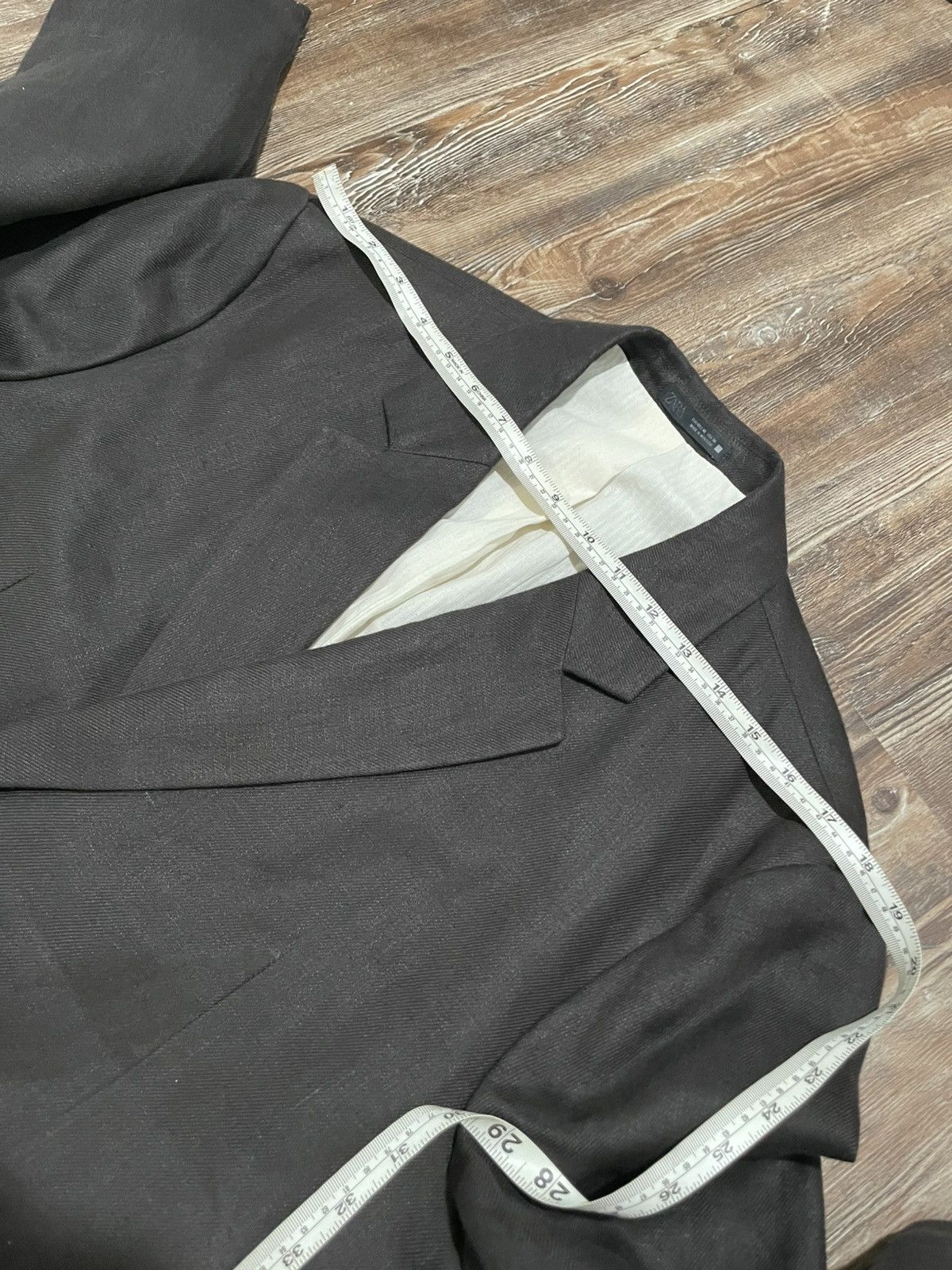 Zara Zara Linen Double Breasted Blazer 2x4 38R-40R Brown Size 38R - 5 Thumbnail