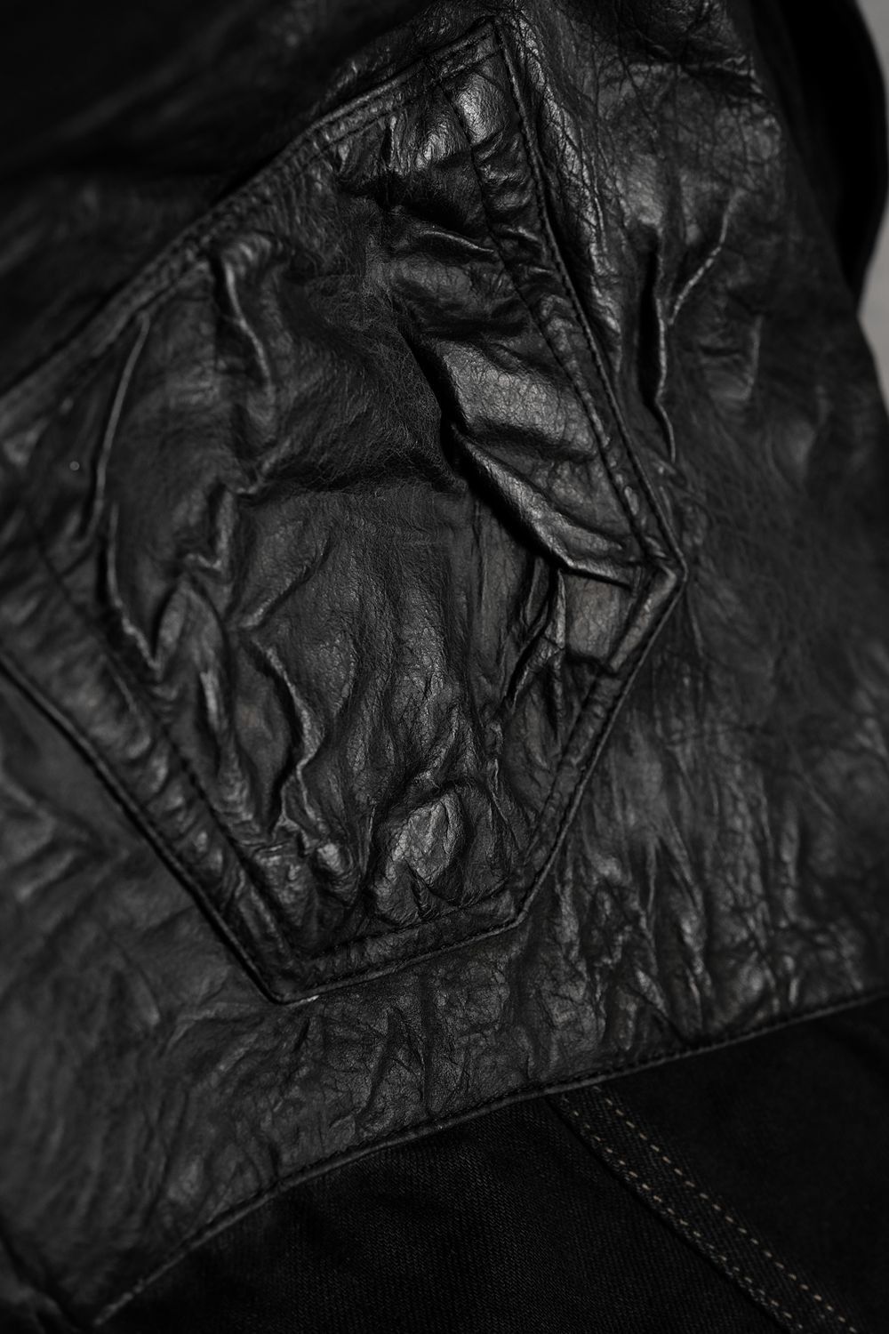 Rick Owens Drkshdw Rick Owens DRKSHDW Lamb Leather Patch Cropped Jeans Size US 30 / EU 46 - 10 Thumbnail