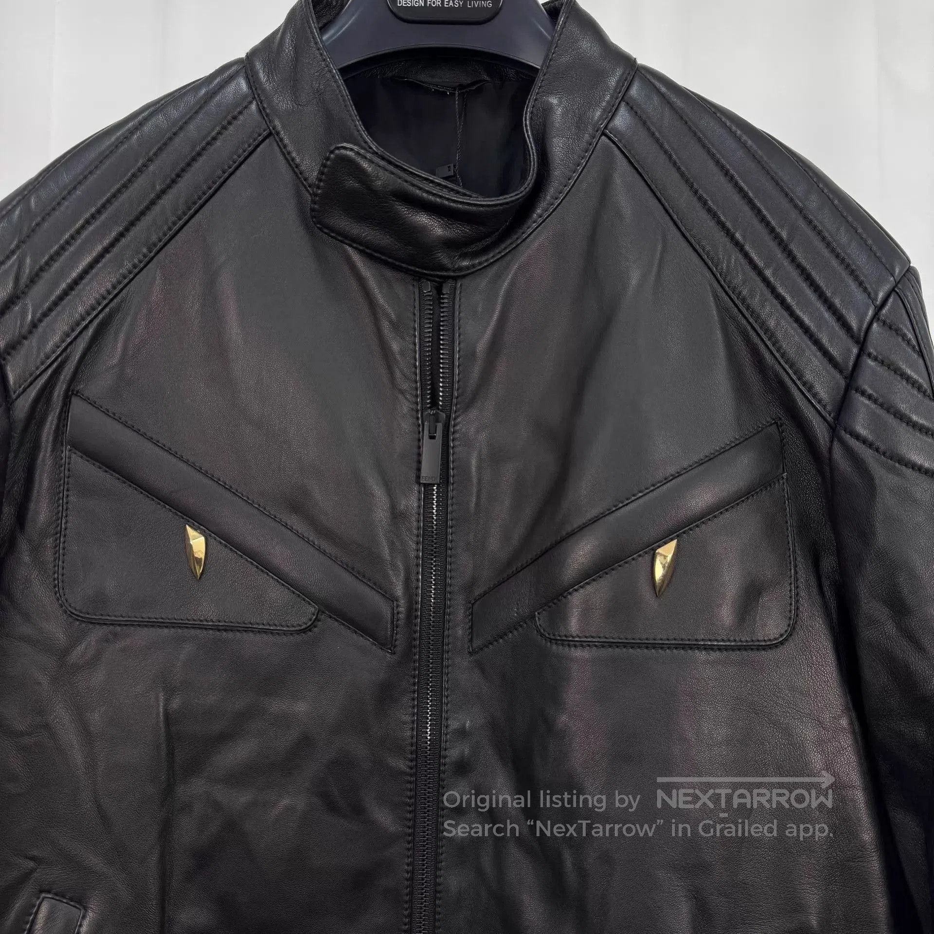 Fendi Black Leather Moto Jacket. Size US M / EU 48-50 / 2 - 3 Thumbnail