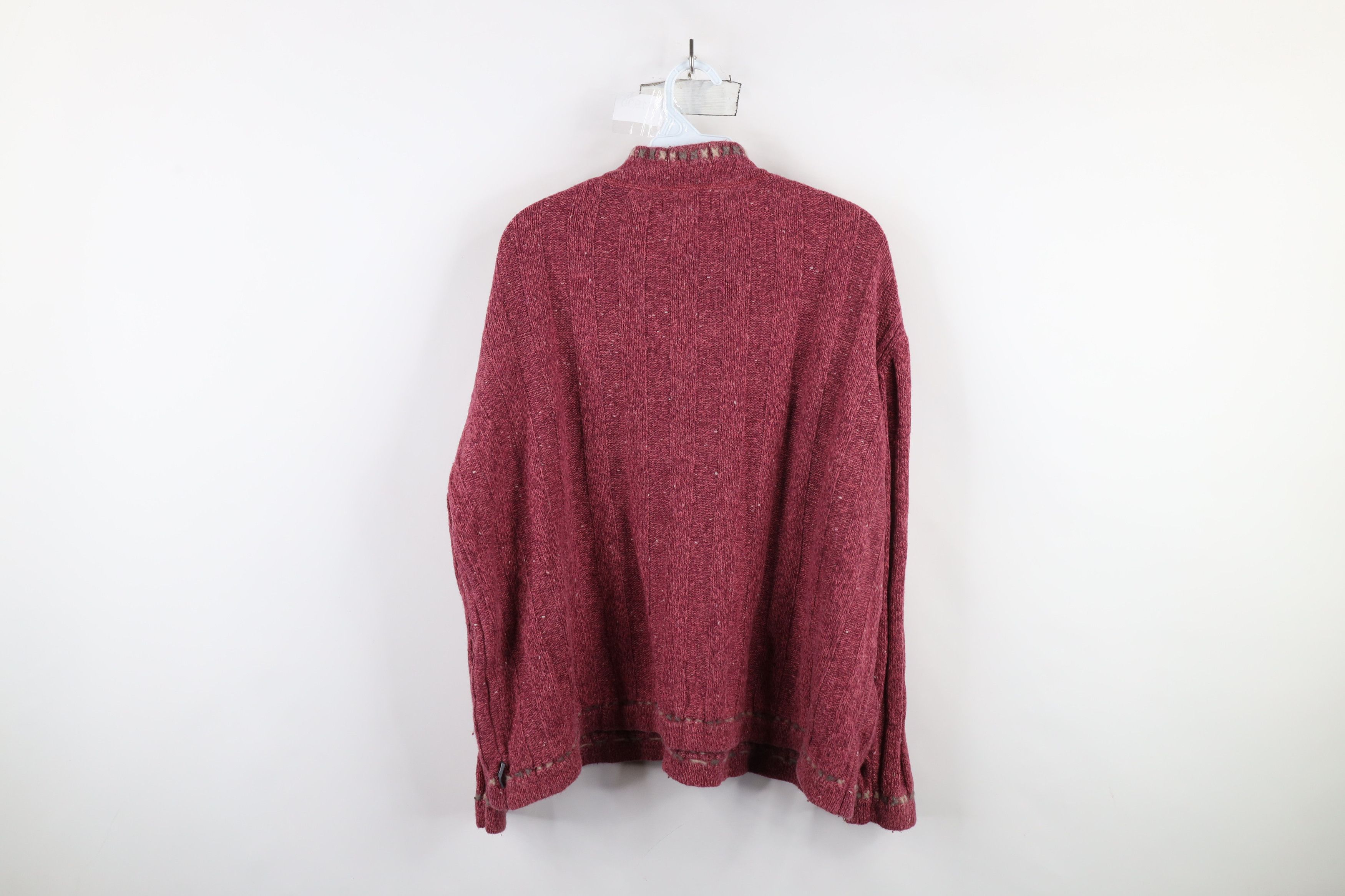 Vintage × Woolrich Woolen Mills Vintage 90s Woolrich Blend Ribbed Knit Half Zip Sweater Pink Size XXL / US 16-18 / IT 52-54 - 9 Thumbnail