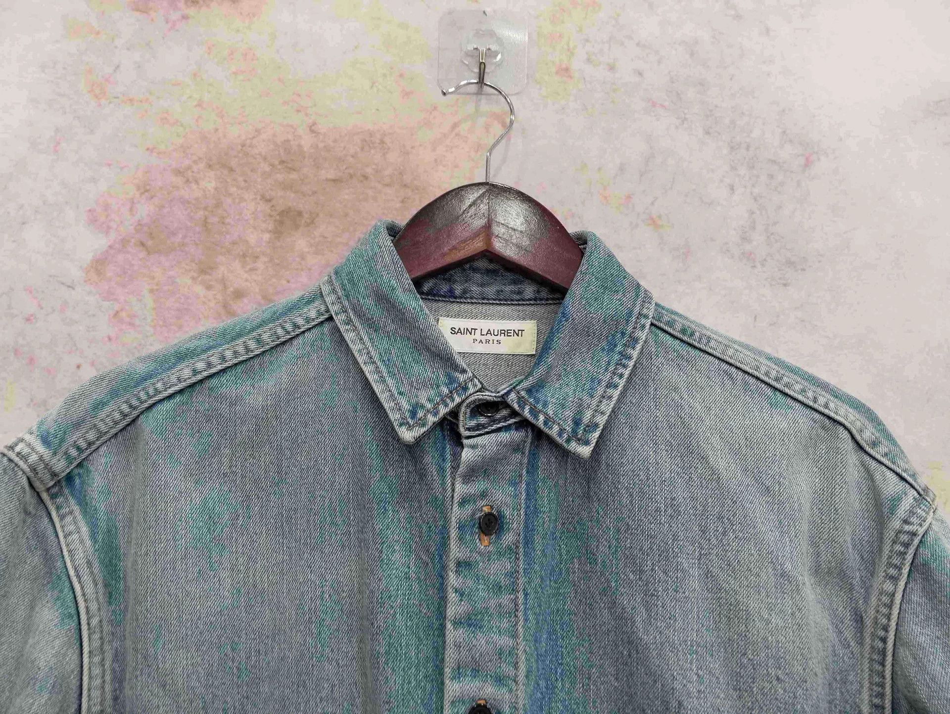 Yves Saint Laurent YSL Denim Shirt Daylight Blue M Size US M / EU 48-50 / 2 - 6 Thumbnail