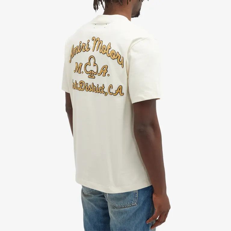 Amiri o1mle0925 Amiri Motors Tee in Alabaster White Size US XXL / EU 58 / 5 - 3 Thumbnail