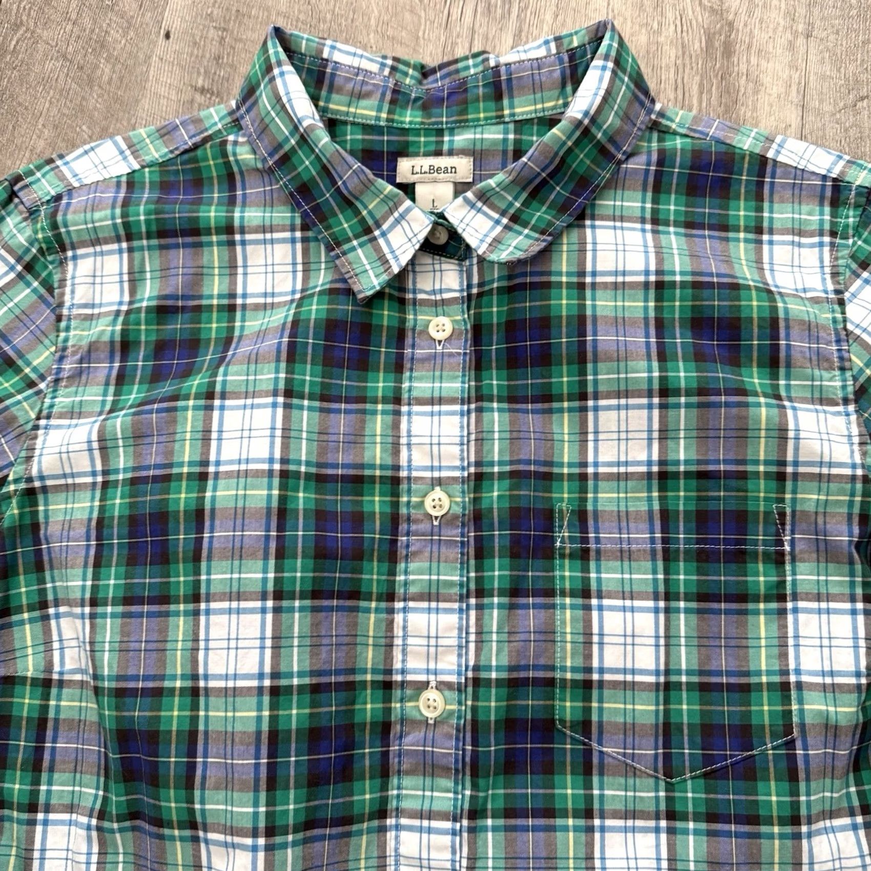 Vintage VINTAGE LL Bean Button Up Shirt Womens L Tartan Plaid Blue Green Long Sleeve Woven Size L / US 10 / IT 46 - 3 Thumbnail