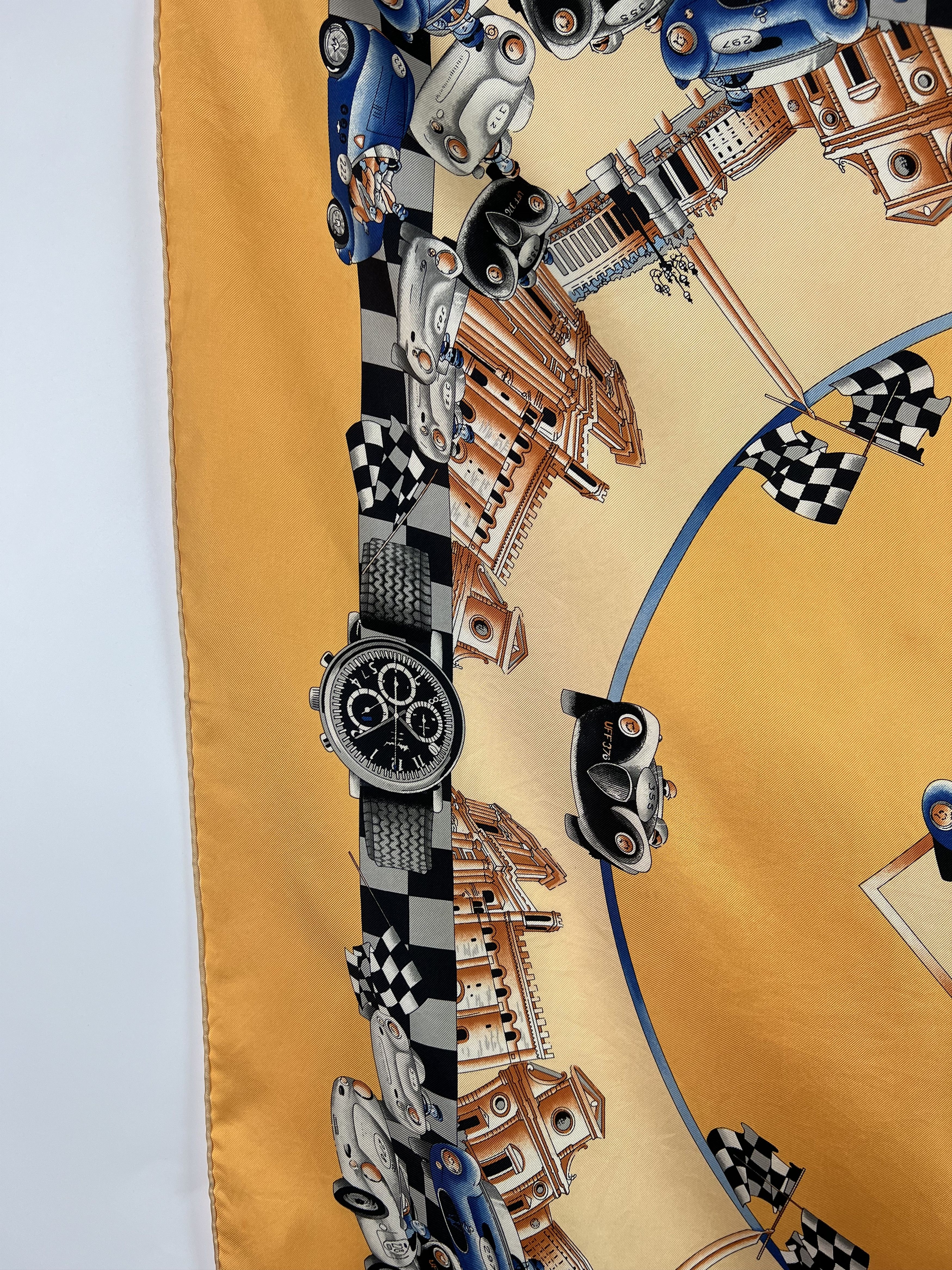 Chopard × Vintage Chopard Mille Miglia 2000 Silk Scarf Porsche Ferrari 85x85 Size ONE SIZE - 9 Thumbnail