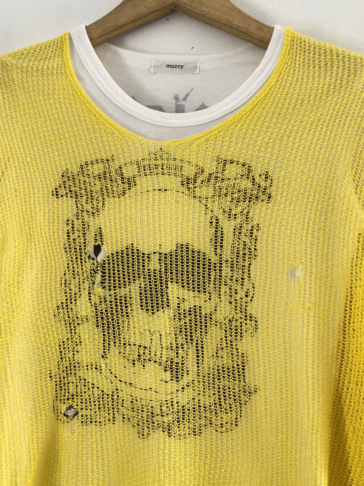 20471120 × Hysteric Glamour × Japanese Brand Japanese seditionaries style distressed fishnet knit Size US L / EU 52-54 / 3 - 3 Thumbnail