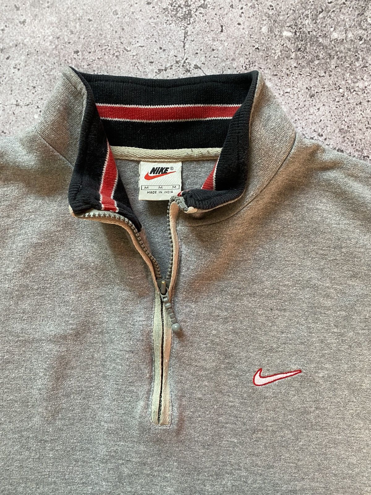 Nike × Vintage Vintage 90s Nike Sweatshirt Small Logo 1/4 Zip Size US M / EU 48-50 / 2 - 2 Thumbnail