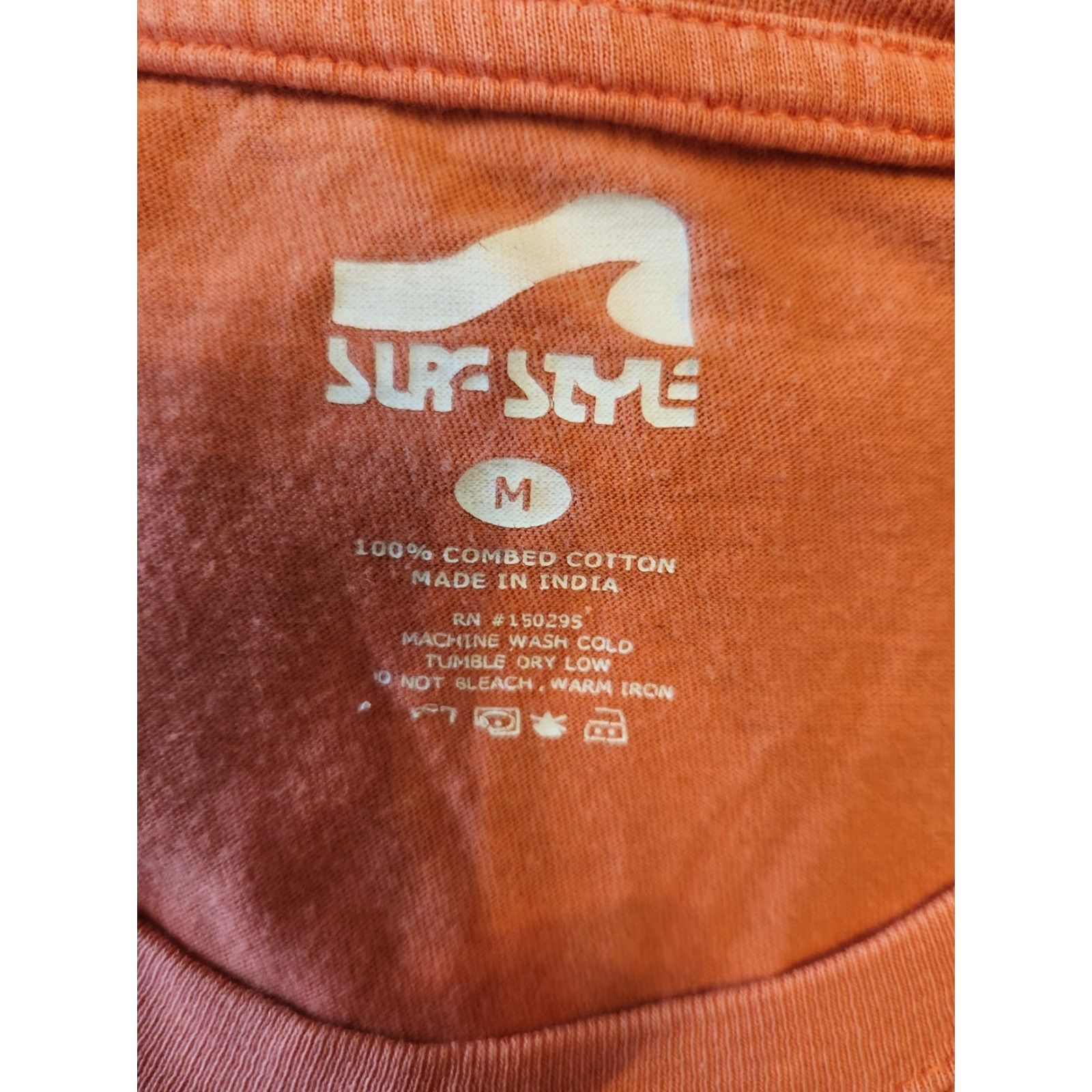 Vintage Surf Style T-Shirt Orange Beach Florida Graphic Print Crew Neck Short Sleeve Men M Size US M / EU 48-50 / 2 - 2 Thumbnail