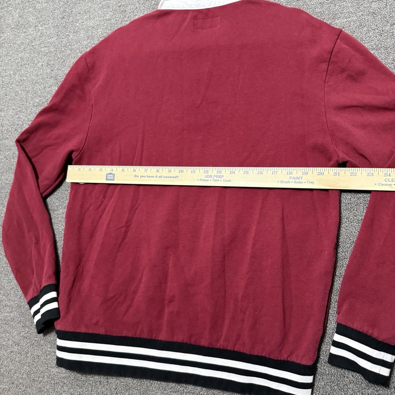 True Religion True Religion Mens M MaroonLong Sleeve Y2K Rugby Polo Size US M / EU 48-50 / 2 - 6 Thumbnail