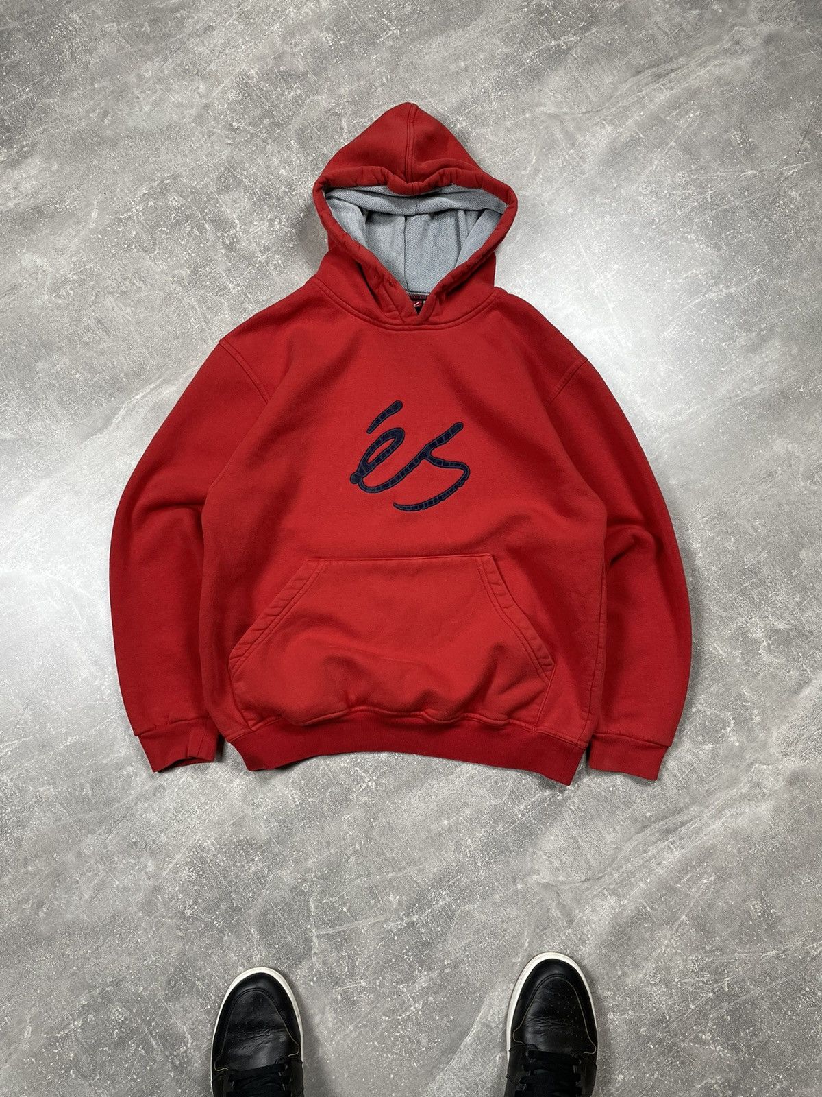 Vintage × eS Rare ES Skateboarding Footwear Red Hoodie Made in USA Size US M / EU 48-50 / 2 - 2 Thumbnail