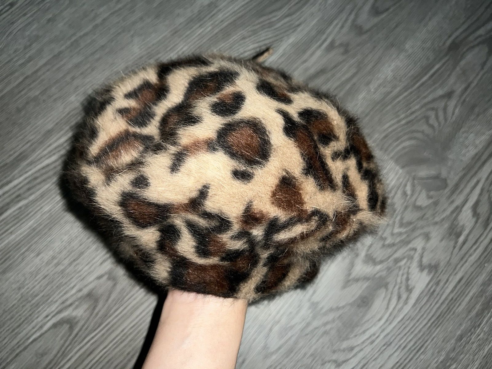 Japanese Brand Vintage Cecil McBee leopard mohair beret 🐆 Size ONE SIZE - 5 Thumbnail
