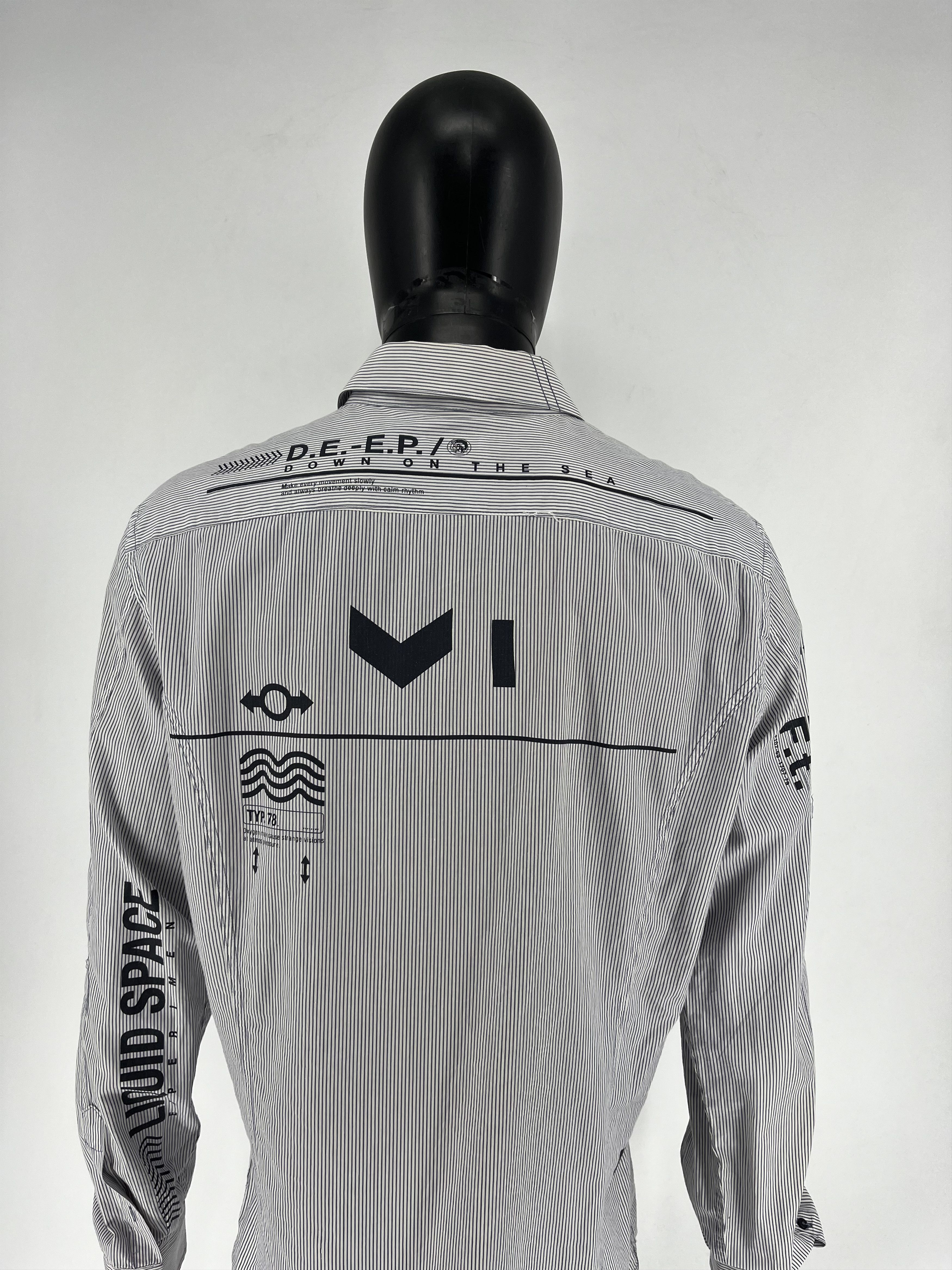 Diesel × Japanese Brand RARE Diesel DEPT. LIQUID SPACE Striped Button UpShirt SZ XXL Size US XXL / EU 58 / 5 - 12 Thumbnail