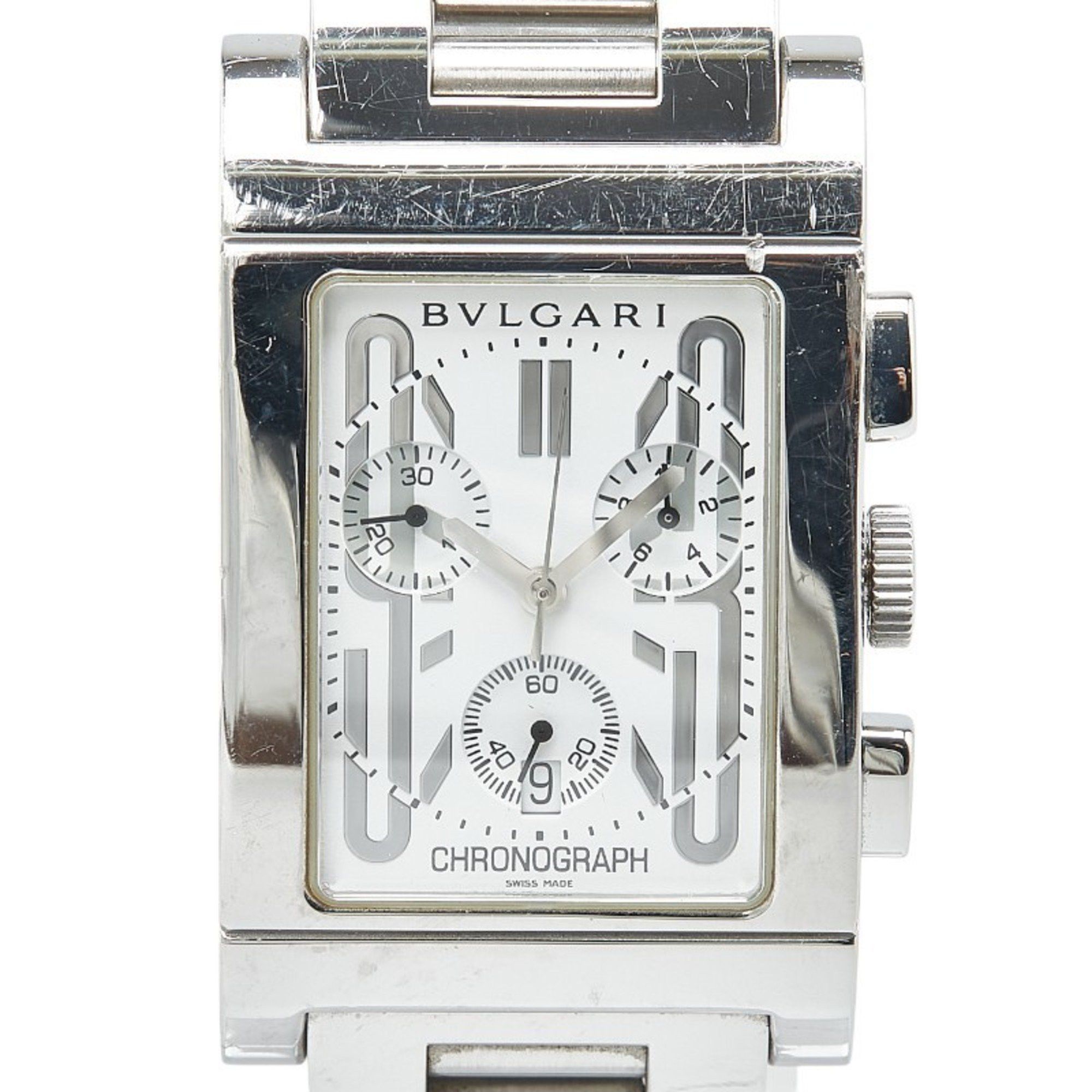 Bvlgari BVLGARI Rettangolo Watch RTC49S Quartz White Dial Stainless Steel Men's Size ONE SIZE - 1 Thumbnail
