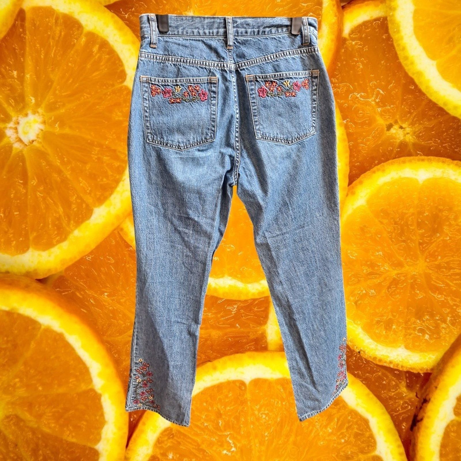 Jones New York Jones New York Jeans Floral Detail Denim Pants Size 6 Size 28" / US 6 / IT 42 - 8 Thumbnail