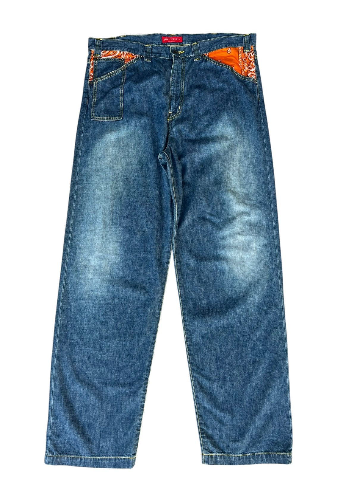 Japanese Brand × PHENOMENON Japan Brand Phenomenon Paisley Design Baggy Loose Jeans Size US 38 / EU 54 - 1 Thumbnail