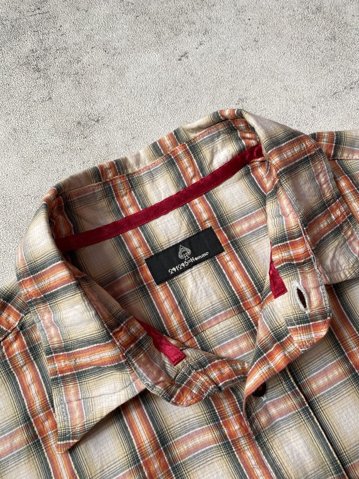 291295=Homme 291295 HOMME Plaid Shirt Button Size US M / EU 48-50 / 2 - 8 Thumbnail